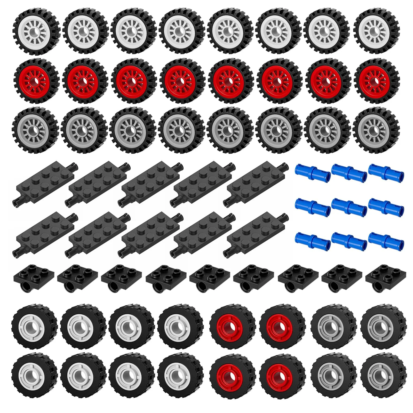 Solid Wheels Axles Building Kit 98pcs – Compatible with Lego Car Parts Classic Pieces Bulk Set Educational Construction Toys Breathable