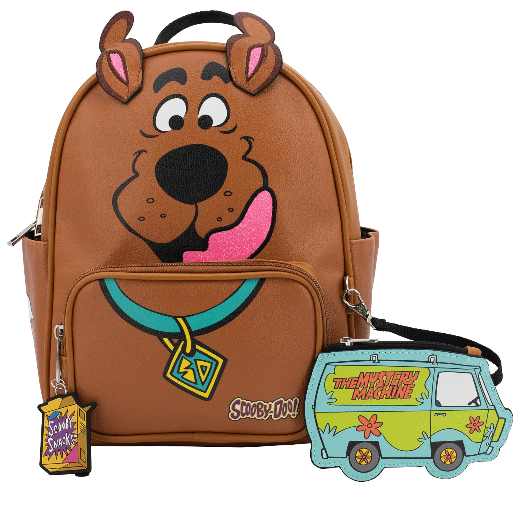 Easy-to-Use AI ACCESSORY INNOVATIONS Scooby Doo Big Face Cospaly Mini Backpack Purse with Mystery Machine Card Holder Environmentally Friendly