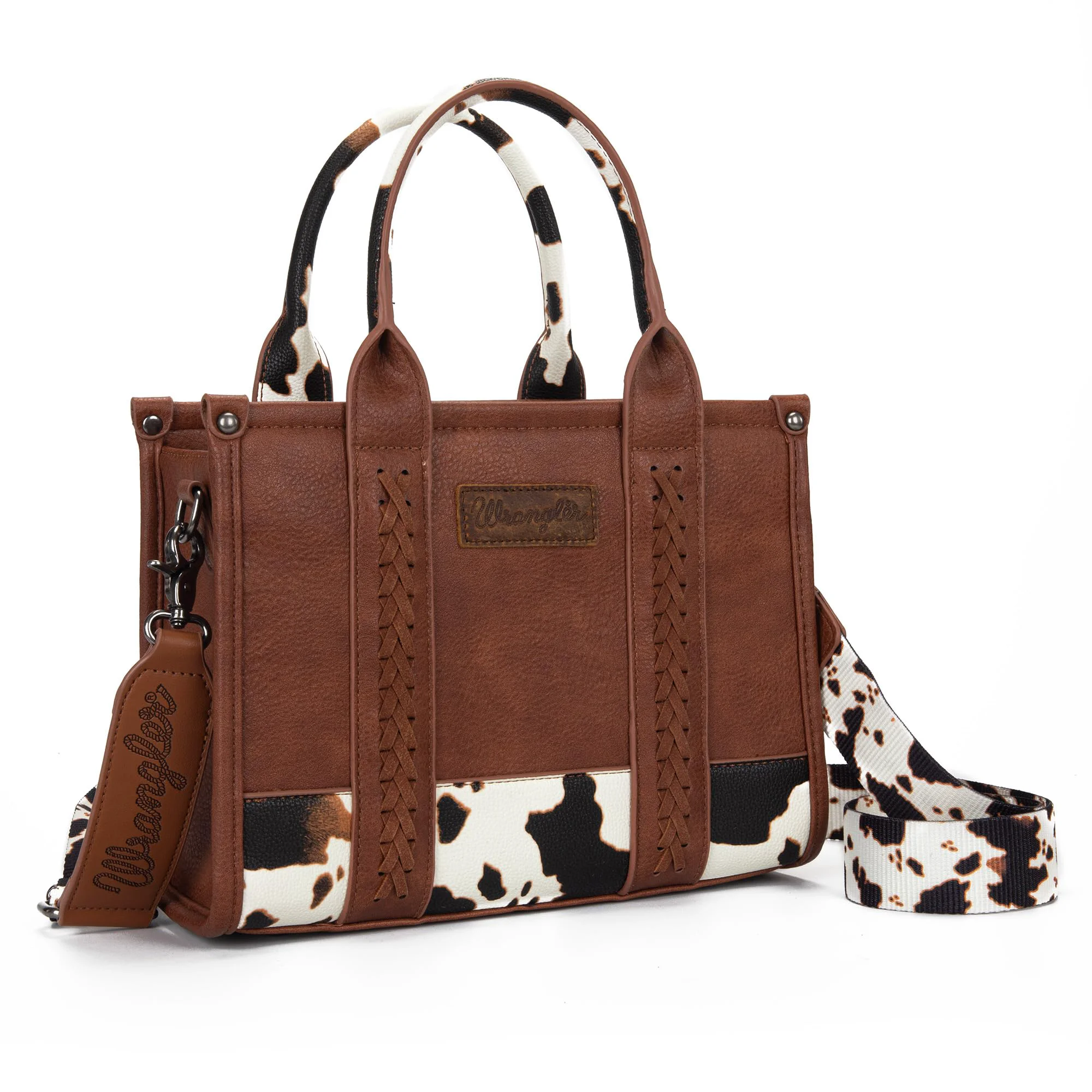 Advanced Montana West × Wrangler Tote Bag for Women Small Crossbody Bags Cow Print Satchel Top Handle Safe