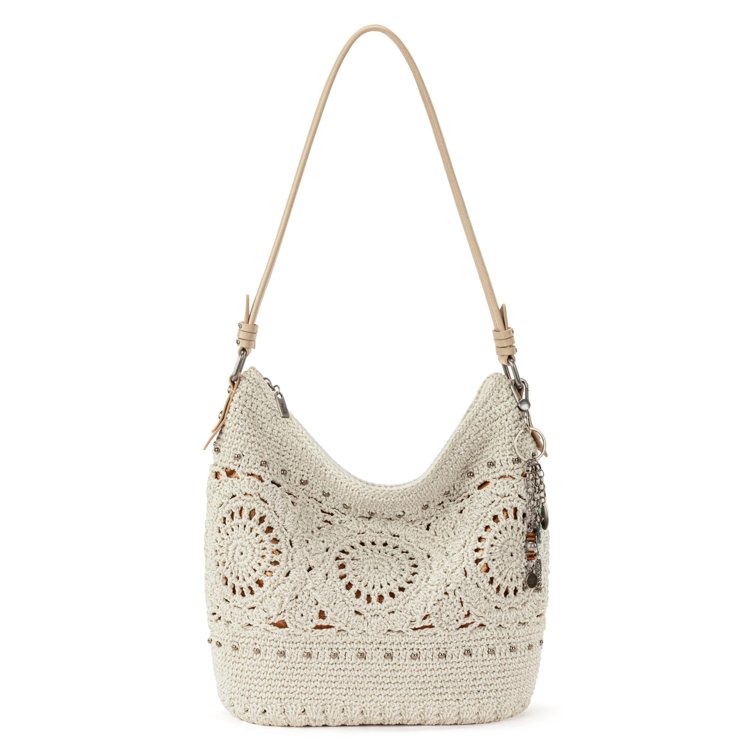 Unique The Sak Sequoia Large Hobo Bag - Premium Leather Women's Handbag for Everyday Travel - Designer Purse With Shoulder Bag Strap Zipper Closure and Pockets - Natural Medallion Certified