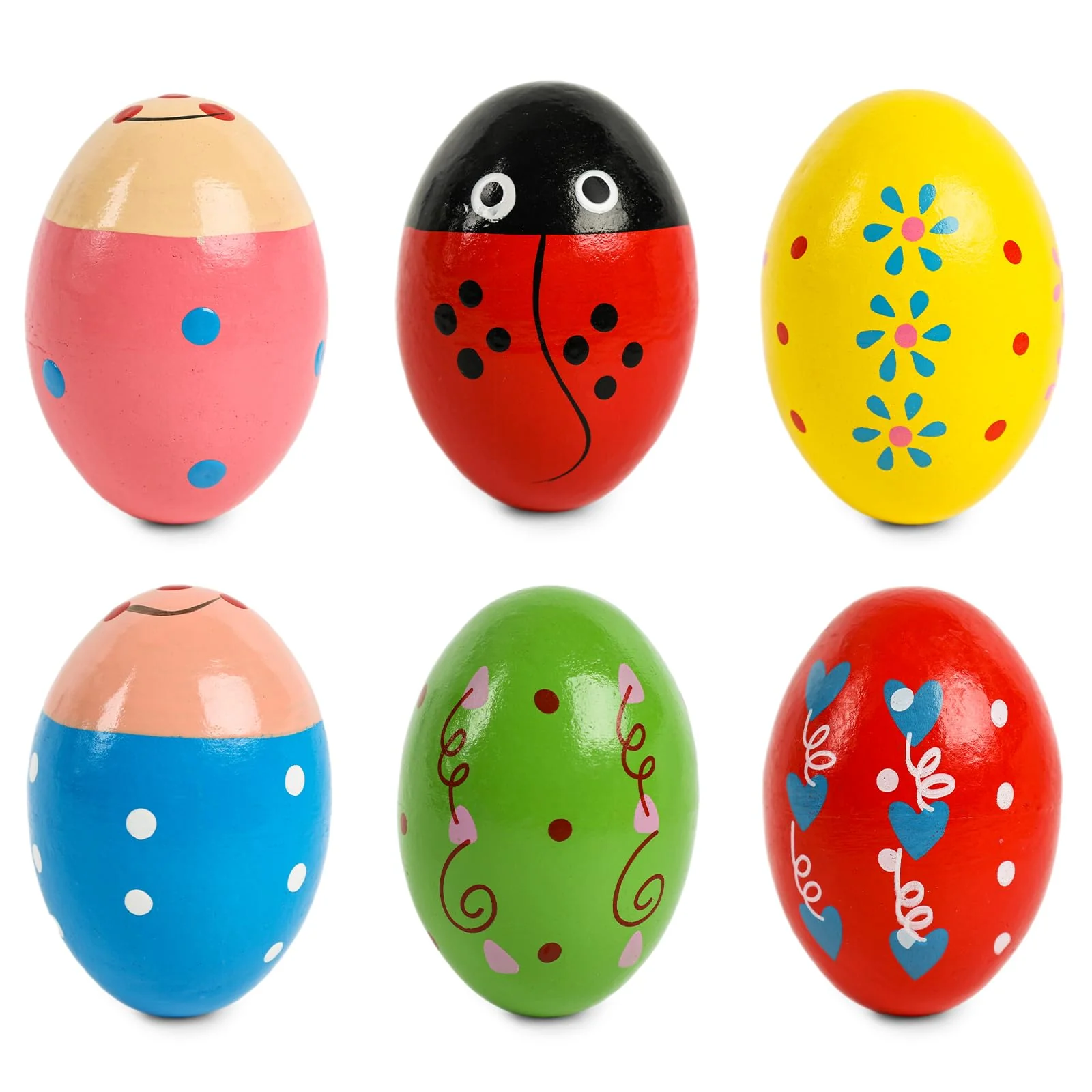 Efficient SallyFashion 6PCS Wooden Shaker Eggs for Toddlers – Egg Maracas Percussion Instruments for Party Favors Goodie Bags Classroom Prizes Unique