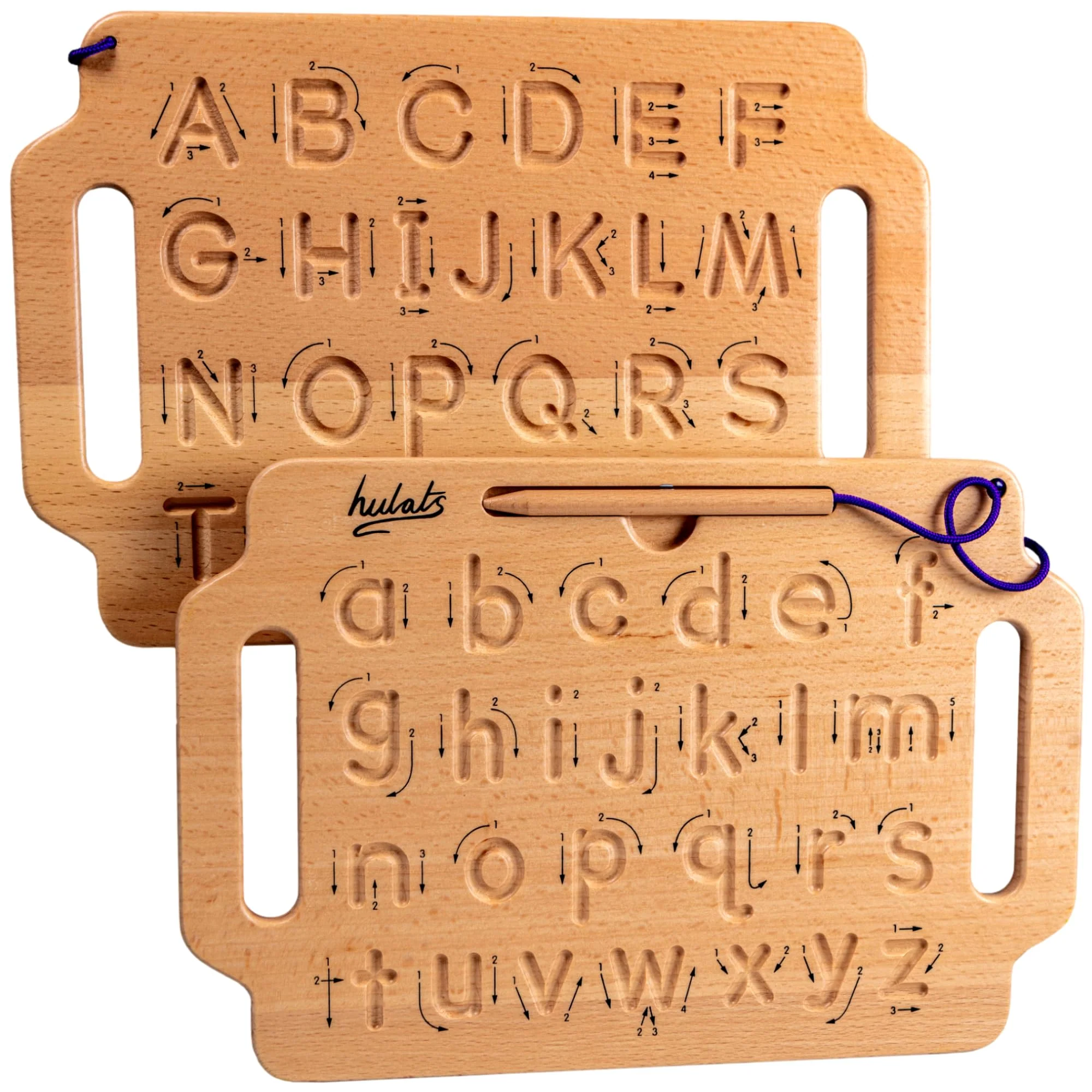 Exceptional Hulats Wooden Alphabet Tracing Board – Montessori Sensory Writing Pad for Kids Ages 3–5 Portable Learning Toy for Letter Writing Practice Official