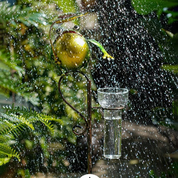 Elegant Maxbell Garden Rain Measurement Yard Stake for Lawn Pathway Yard Frog Authentic