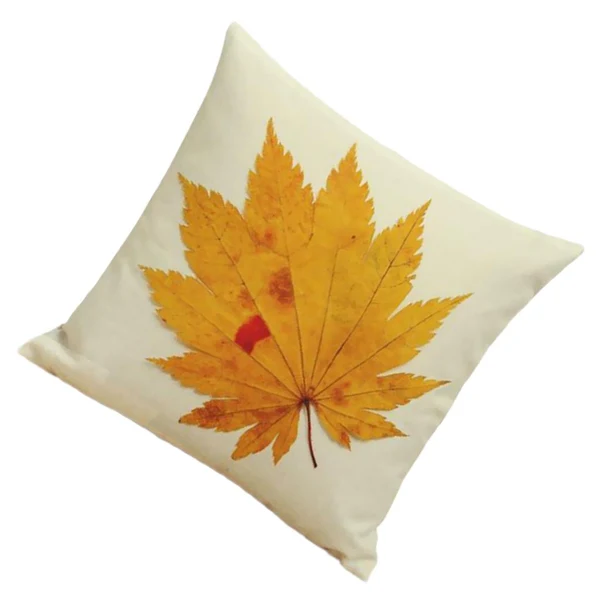 Artisan Maxbell Square Waist Cushion Cover Cotton Linen Throw Pillow Case Slip Maple Leaf Crafted