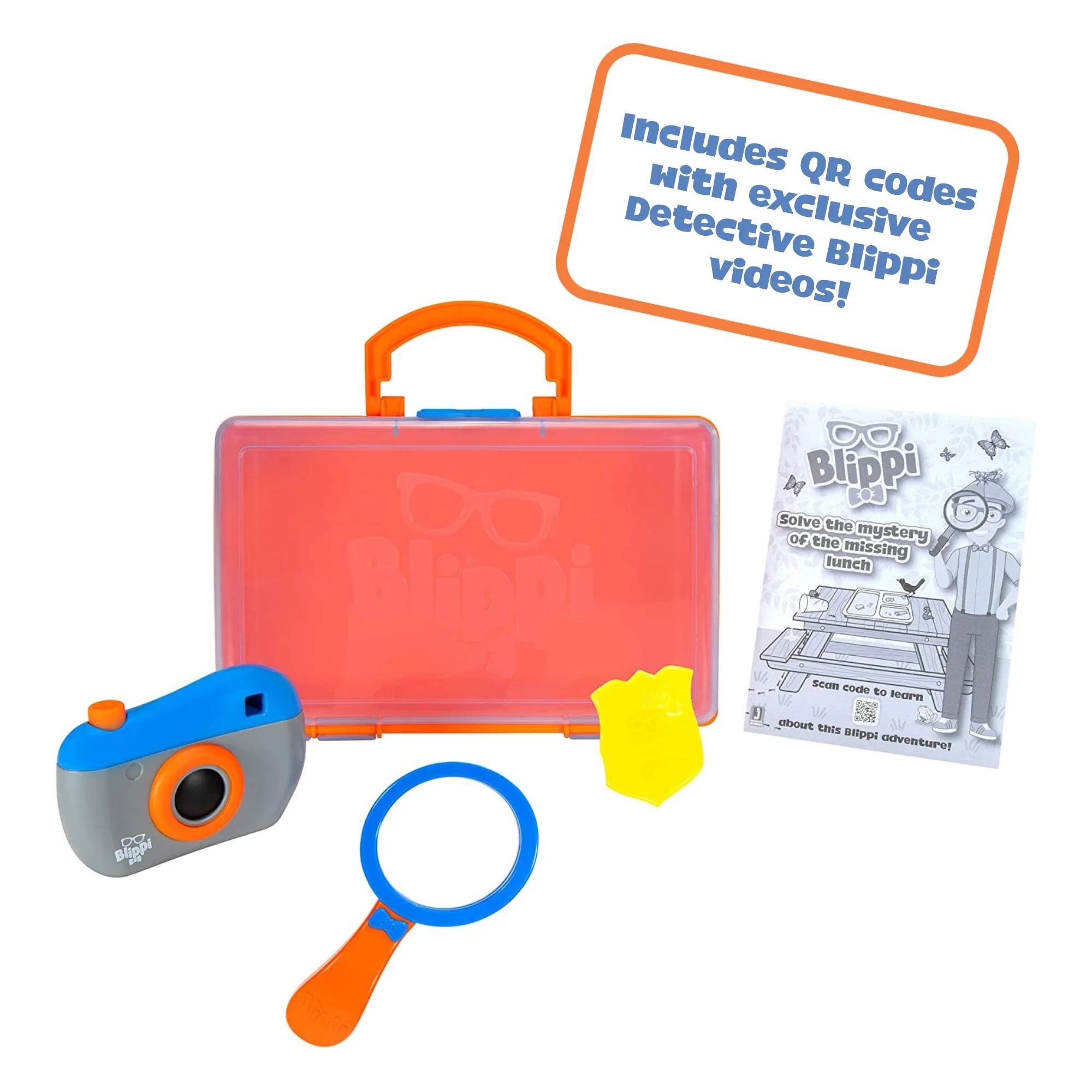 Authentic Blippi Detective Roleplay Set Carry Case Camera Badge Magnifying Glass Activity Sheets Toddler Mystery Adventure Toy Proven