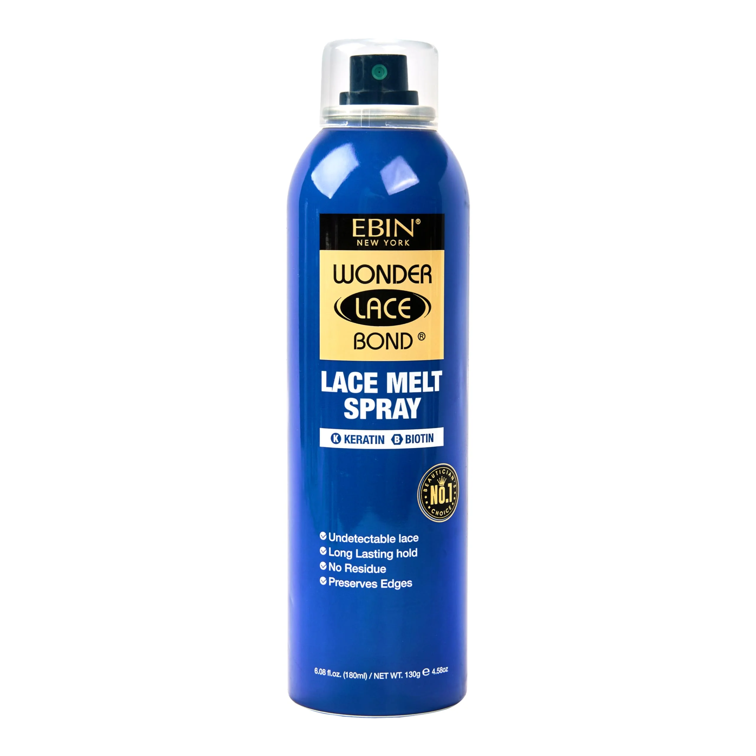 Soft EBIN New York Wonder Lace Melt Spray – 6.08 oz Keratin Biotin Infused Long-Lasting Hold No Residue Preserves Edges Undetectable Lace High-End