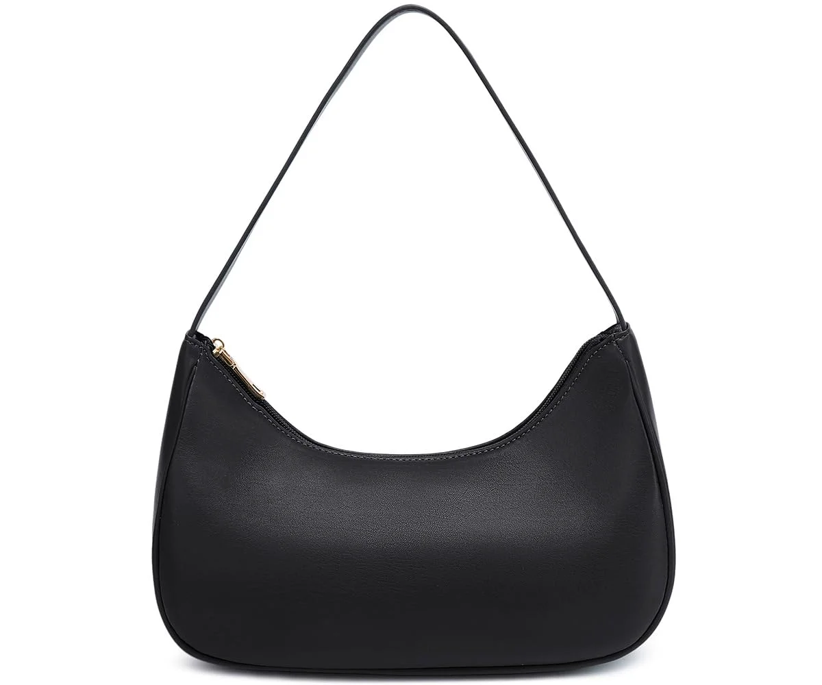 High-End Fashion shoulder Bag for Women's Cute Hobo Tote Handbag Mini Clutch Underarm Purse for Daily Use Work Travel Casual Outings Black Elegant