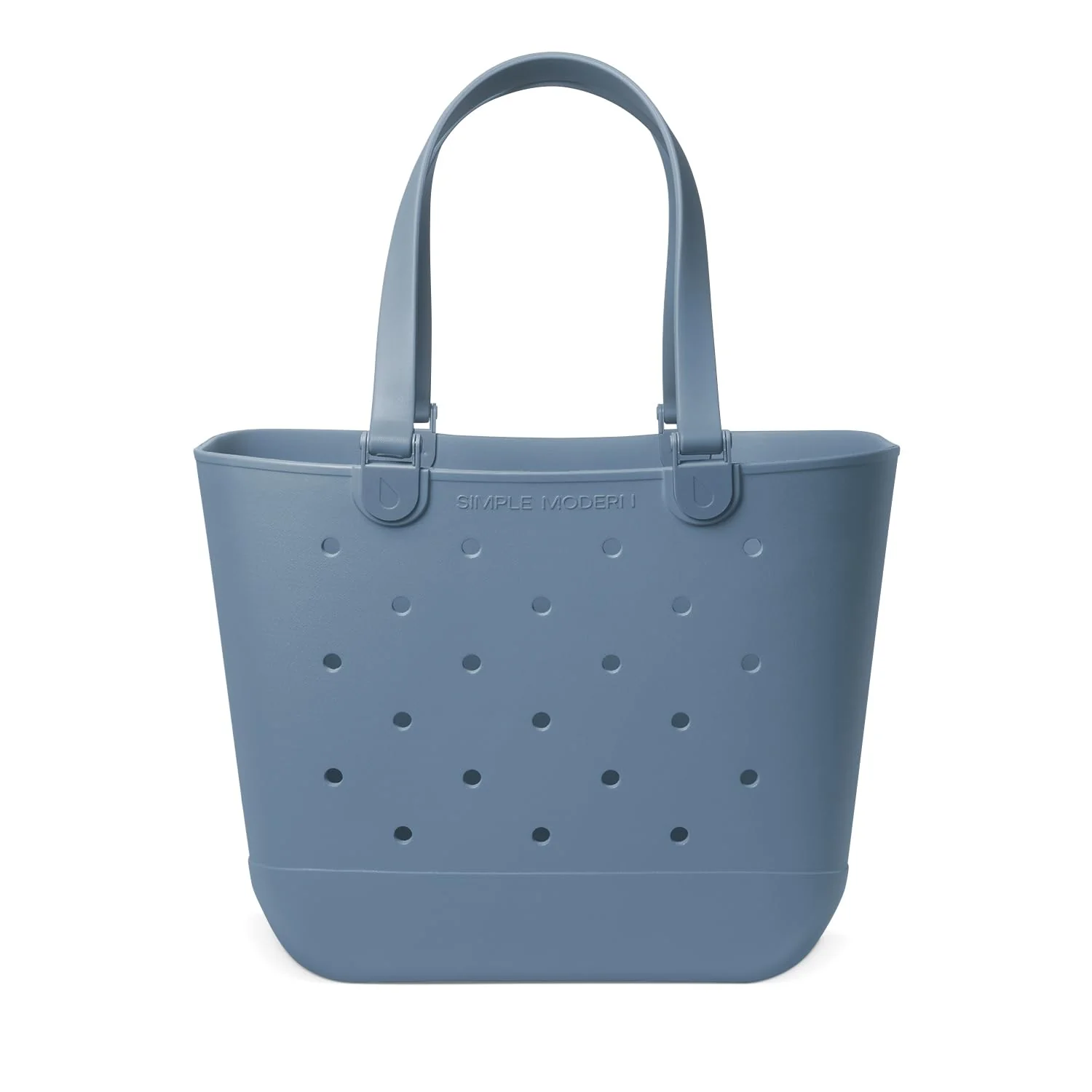 Versatile Simple Modern Extra-Large Beach Bag Waterproof Getaway Rubber Tote with Zipper Pocket for Travel Pool Boat Groceries Sports Blue Dune Environmentally Friendly