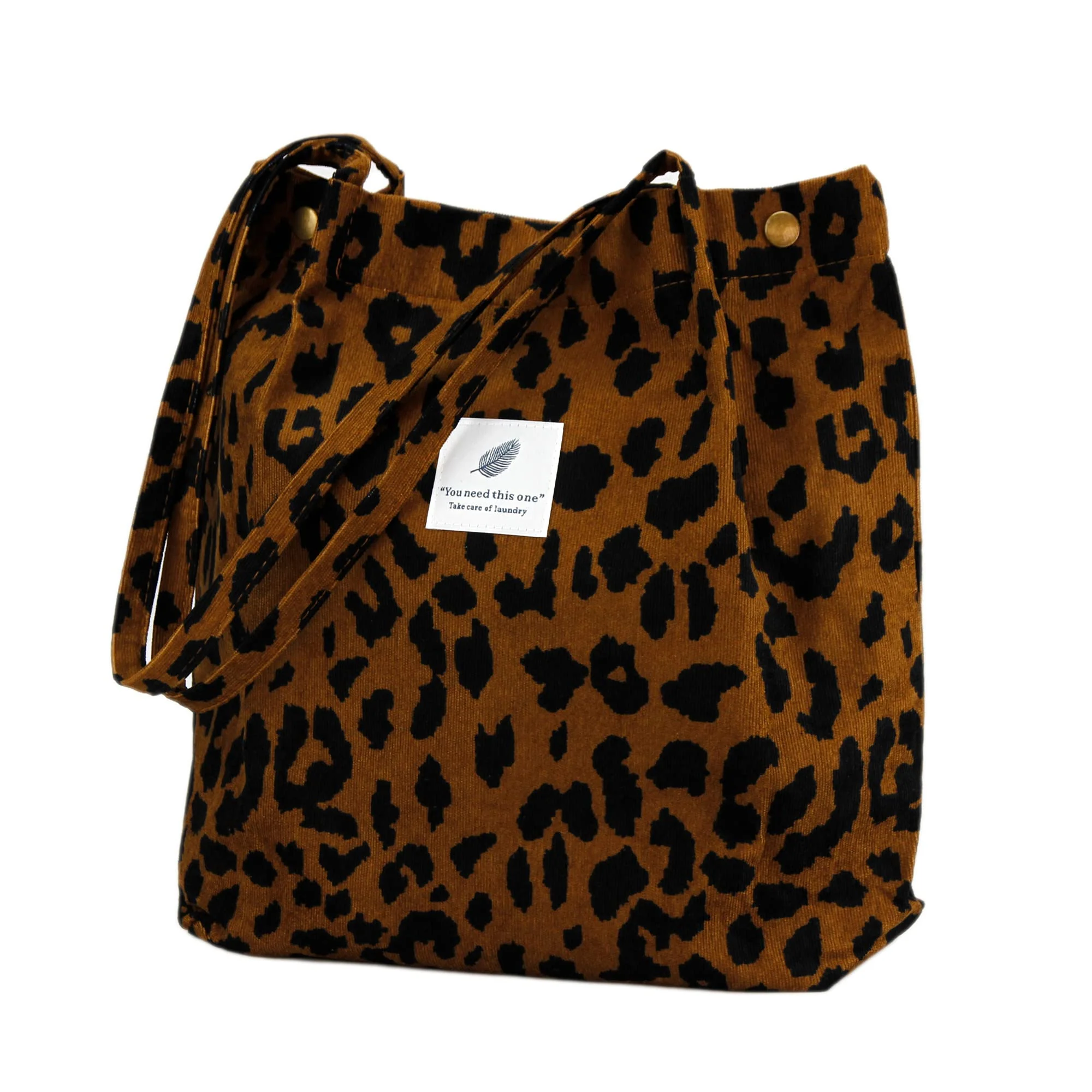 Proven Corduroy Tote Bag Cute Tote Bags for Women Shoulder Bag with Inner Pocket for Work Beach Travel and Shopping Grocery Leopard Carefully Designed