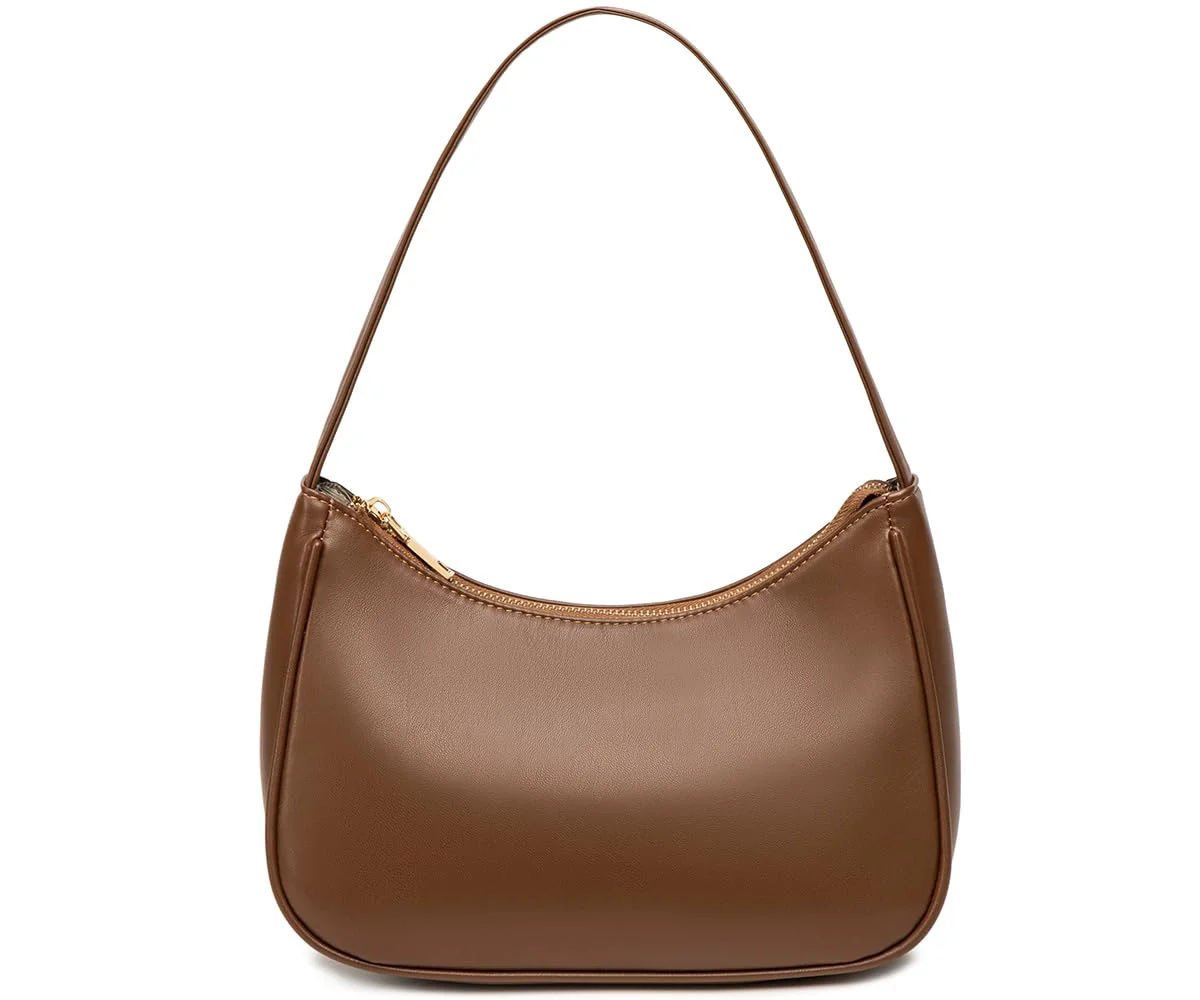 Smart CYHTWSDJ Shoulder Bags for Women Cute Hobo Tote Handbag Mini Clutch Purse with Zipper Closure Chocolate Fashionable