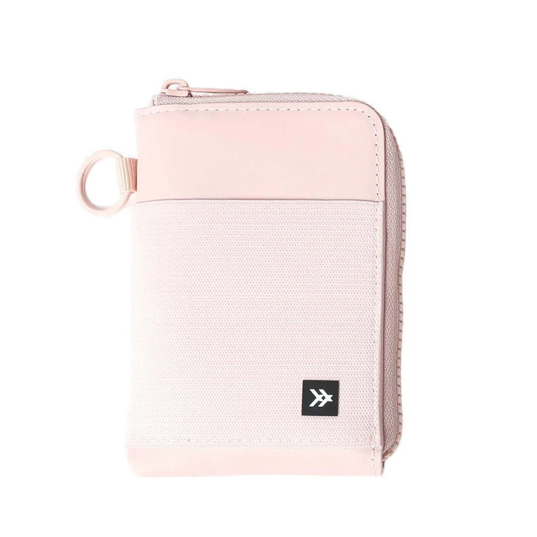 Elegant Thread Wallets RFID Blocking Leather Zip Wallet with Card Holder for Men and Women Rose Dust Proven
