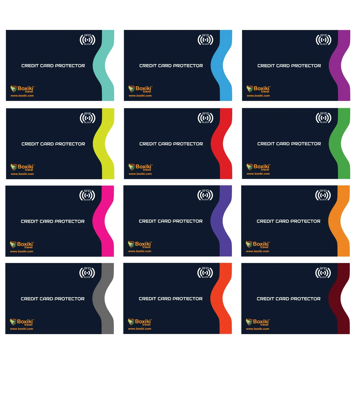 Expertly Made Boxiki Travel Rfid Blocking Sleeves Set With Color Coding Identity Theft Prevention Envelopes Of 12 Credit Card Navy Blue Enhanced