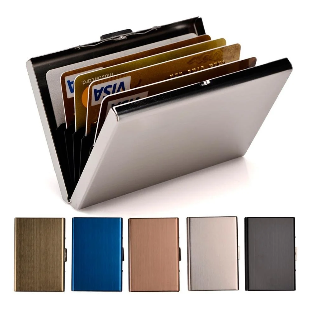 Trendy EASTNIGHTS RFID Credit Card Holder Stainless Steel Credit Card Wallet Business Card Holder for Women Men First-Class
