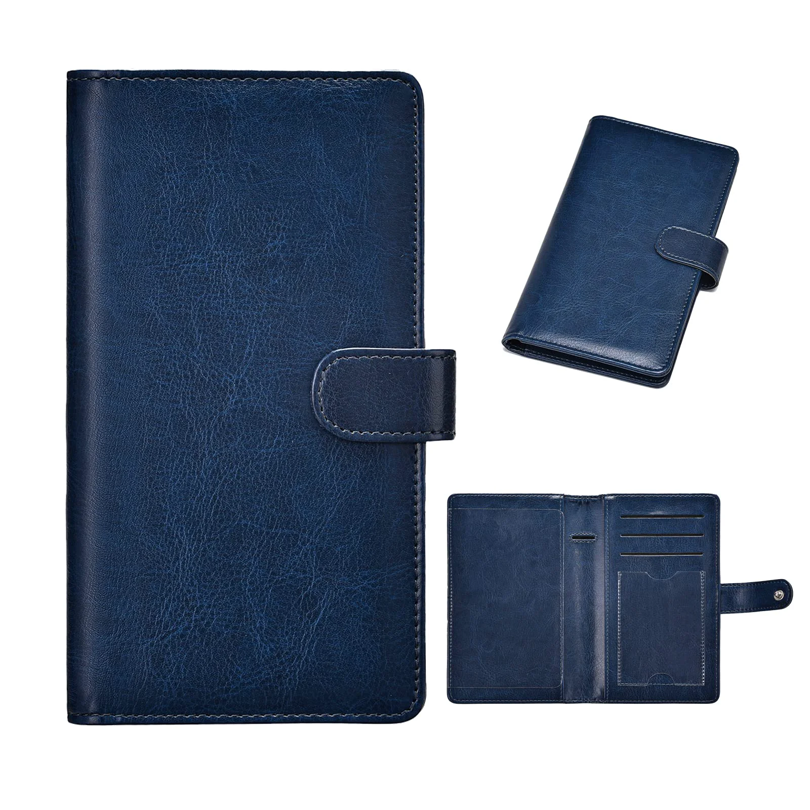 Elite Checkbook Covers- Leather RFID Check Registers for Personal Checkbook，Women Men Wallets with Checkbook Holder Case Blue Optimized