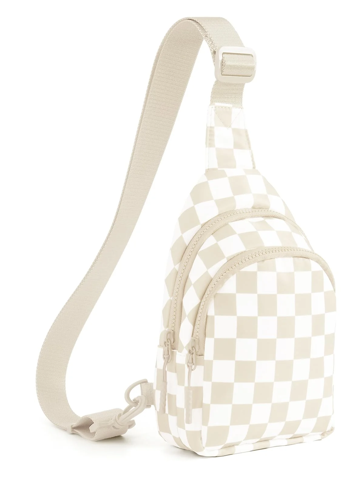 Versatile Checkered Sling Bag for Women Small Backpack Crossbody Chest Bag Fanny Packs Purses Checkered Sling Bag - Beige Healthy