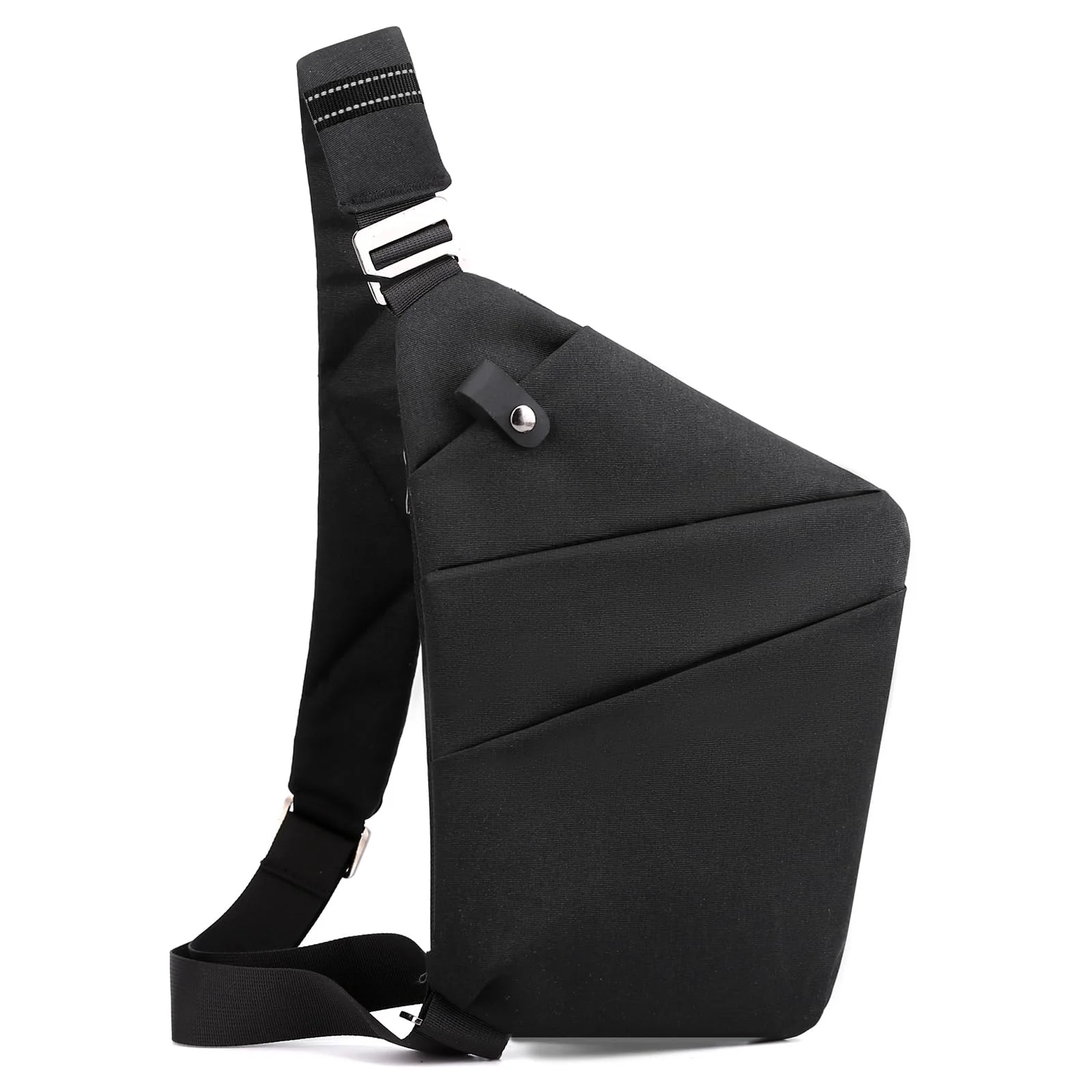 Fine Anti Theft Travel Bag One Shoulder Large Capacity Cross-body Bag Chest Fashion Lightweight Sling Bags for Travel Sports Left Shoulder Black Secure