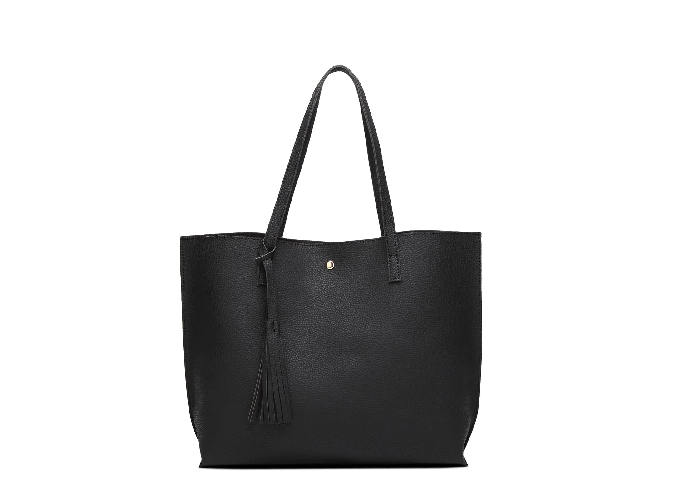 Proven Dreubea Women's Soft Faux Leather Tote Shoulder Bag from Big Capacity Tassel Handbag Black Prestigious
