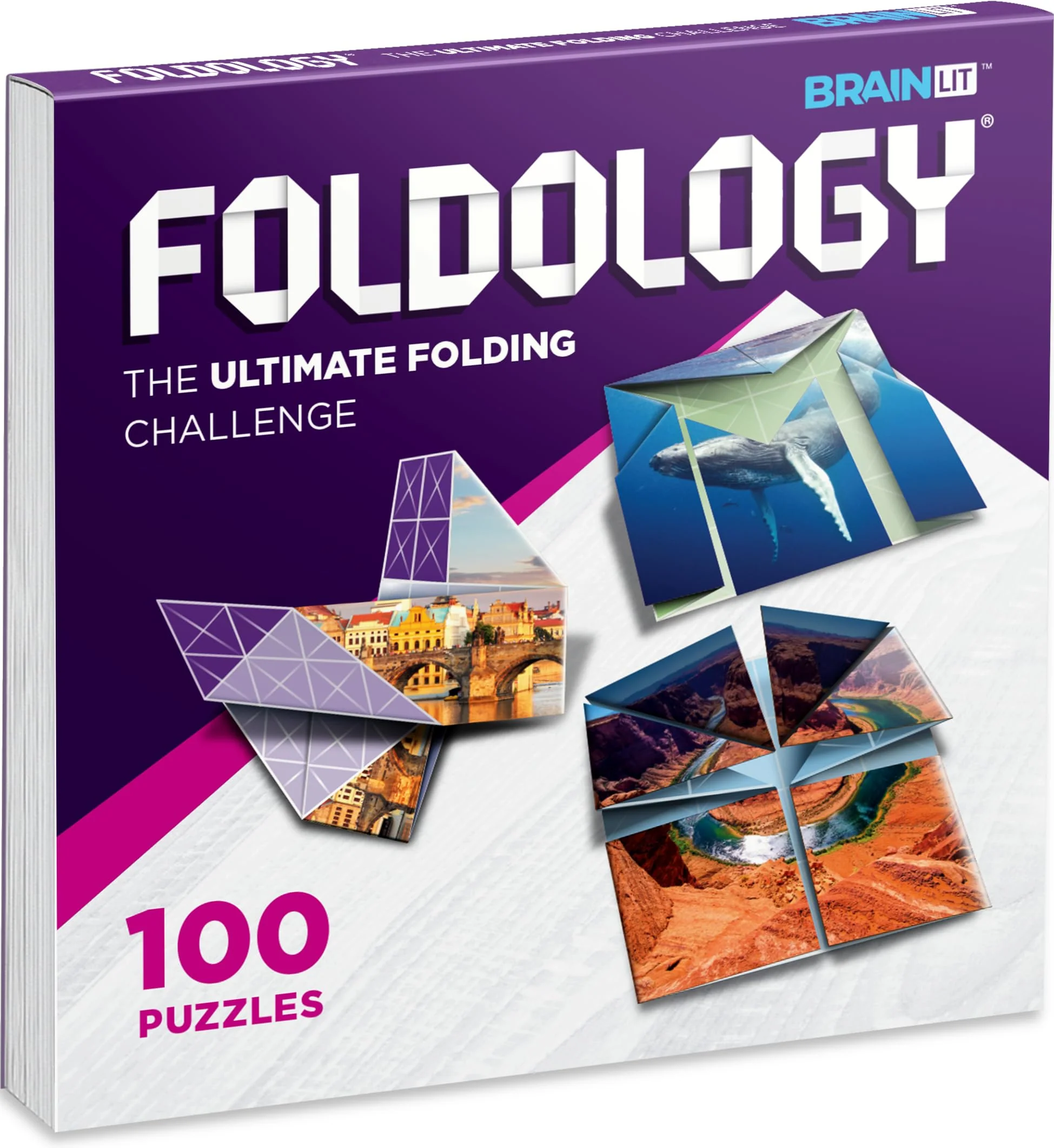 Crafted FOLDOLOGY Origami Puzzle Game – 100 Brain Teaser Puzzles for Tweens Teens Adults Hands-On STEM Travel Game Gift for Ages 10 Practical