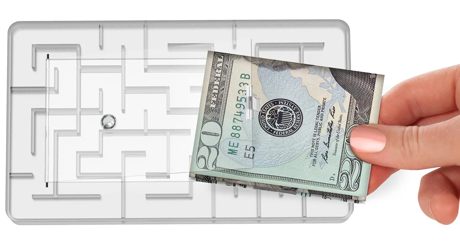 Durable Money Puzzle Box Money Holder Maze Gift Holder Stocking Stuffers for Teens and Adults - Christmas Small Gifts - Fun Way to Give Cash as a Gift Casual