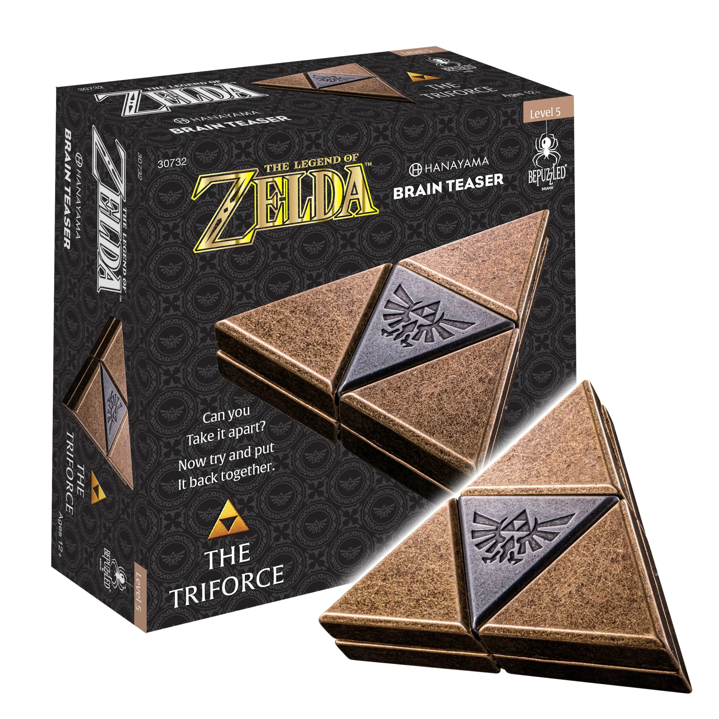 Proven BePuzzled Legend of Zelda Triforce Hanayama Cast Brain Teaser Mensa Rated Level 5 for Ages 12 and Up Reusable