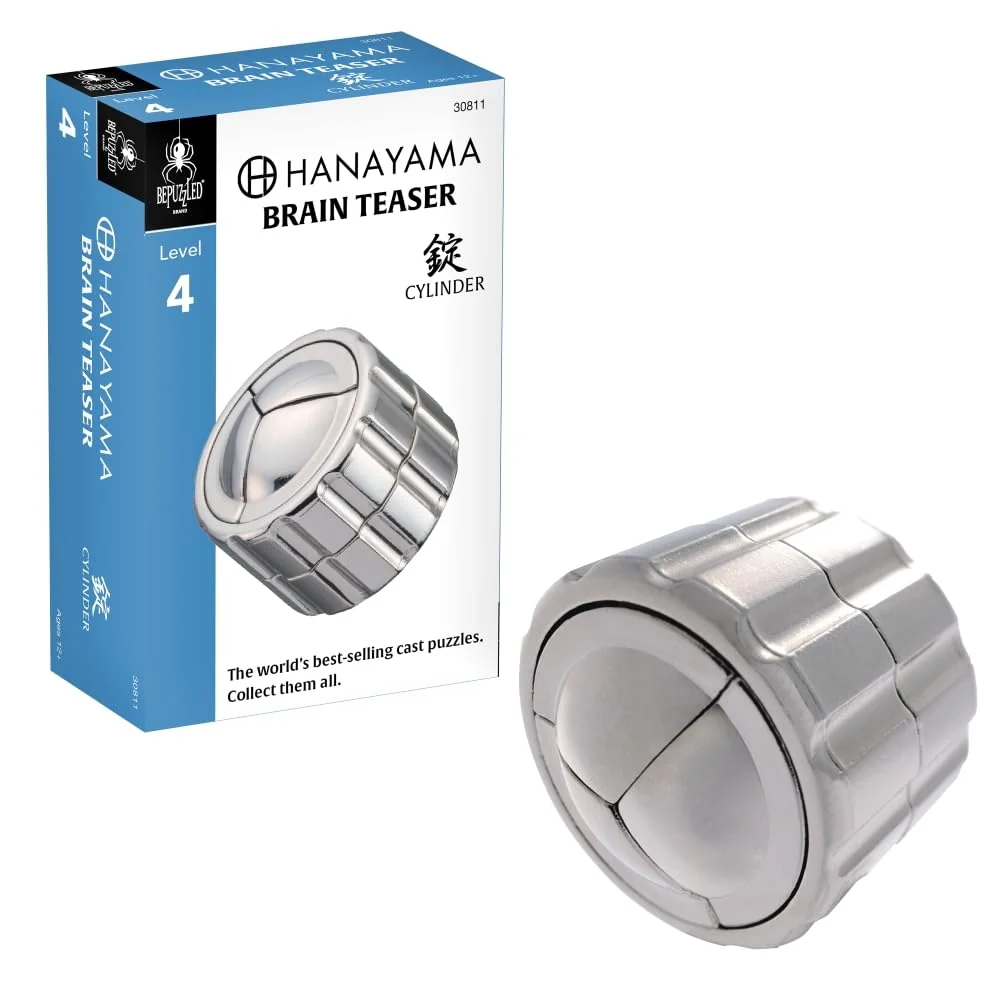 Smooth BePuzzled Cylinder Hanayama Metal Brainteaser Puzzle Mensa Rated Level 4 for Ages 12 and Up Quality