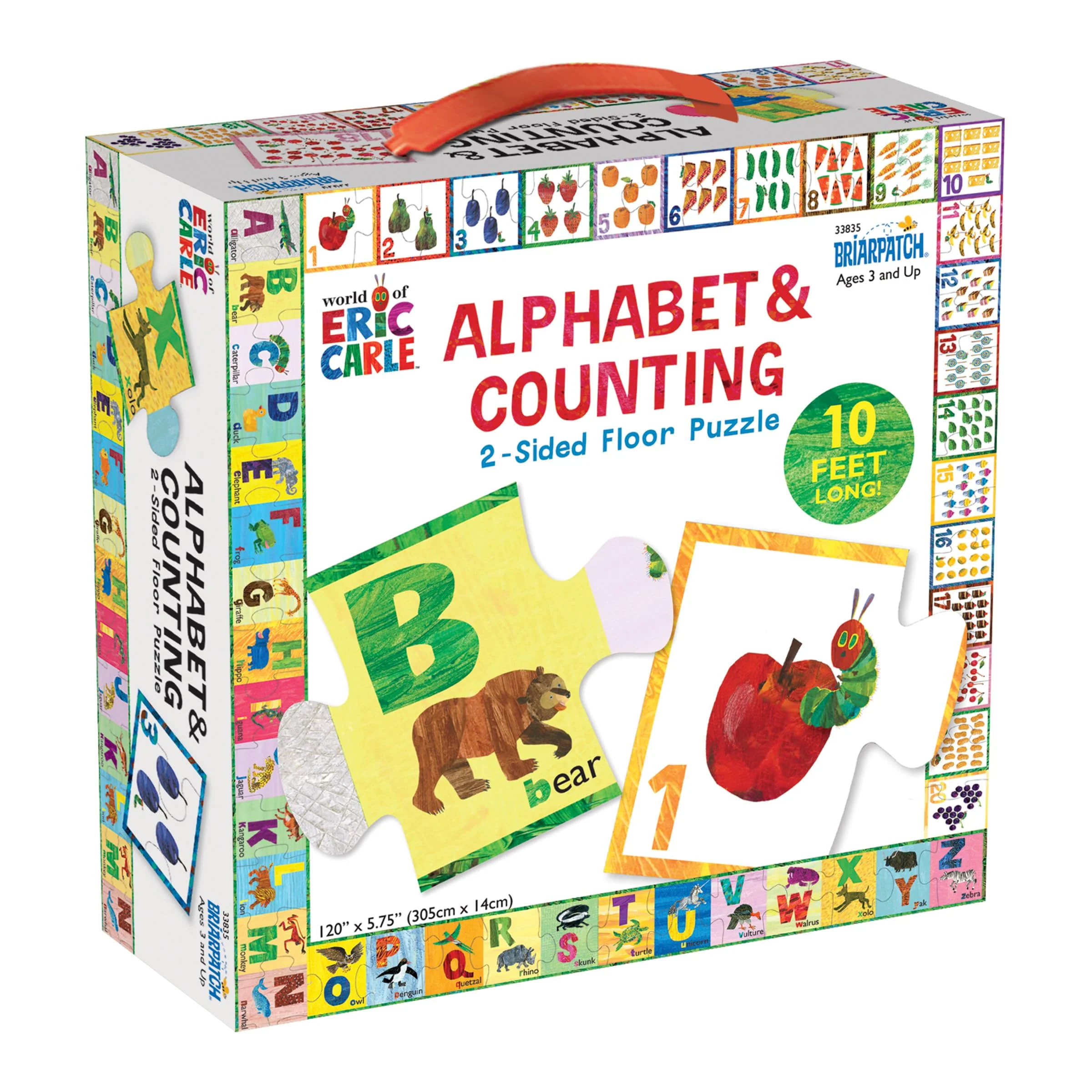 Excellent Briarpatch The World of Eric Carle ABC 123 2-Sided Floor Puzzle Based On Very Hungry Caterpillar Board Book Preschool Learning for Kids Detailed