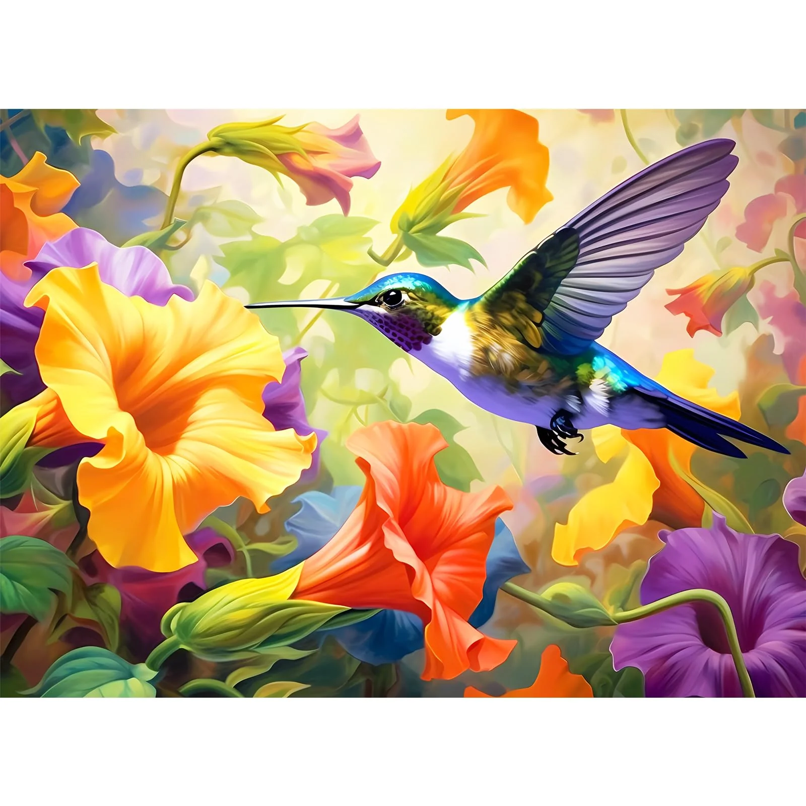 Consistent VOLUVOLU 500 Piece Jigsaw Puzzle – Hummingbird Flower Design Fun Birthday Party Puzzle for Adults Kids Family Easy-to-Use