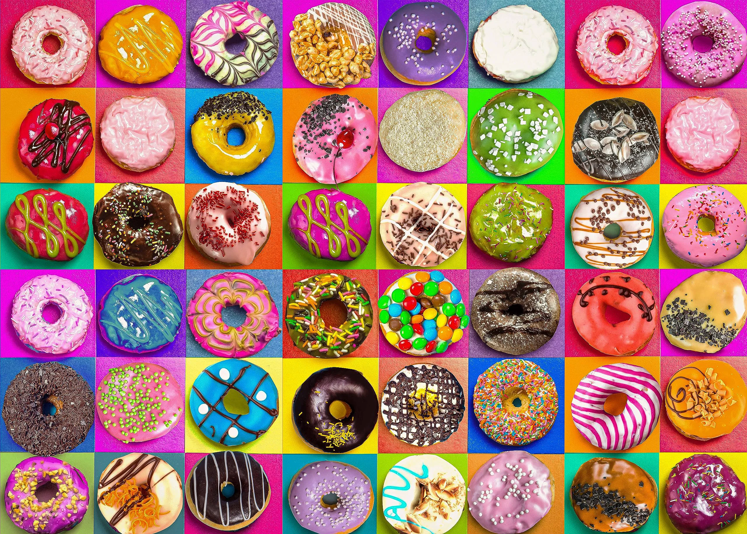Durable Jigsaw Puzzles 1000 Pieces for Adults Families Donuts Pieces Fit Together ly Safe