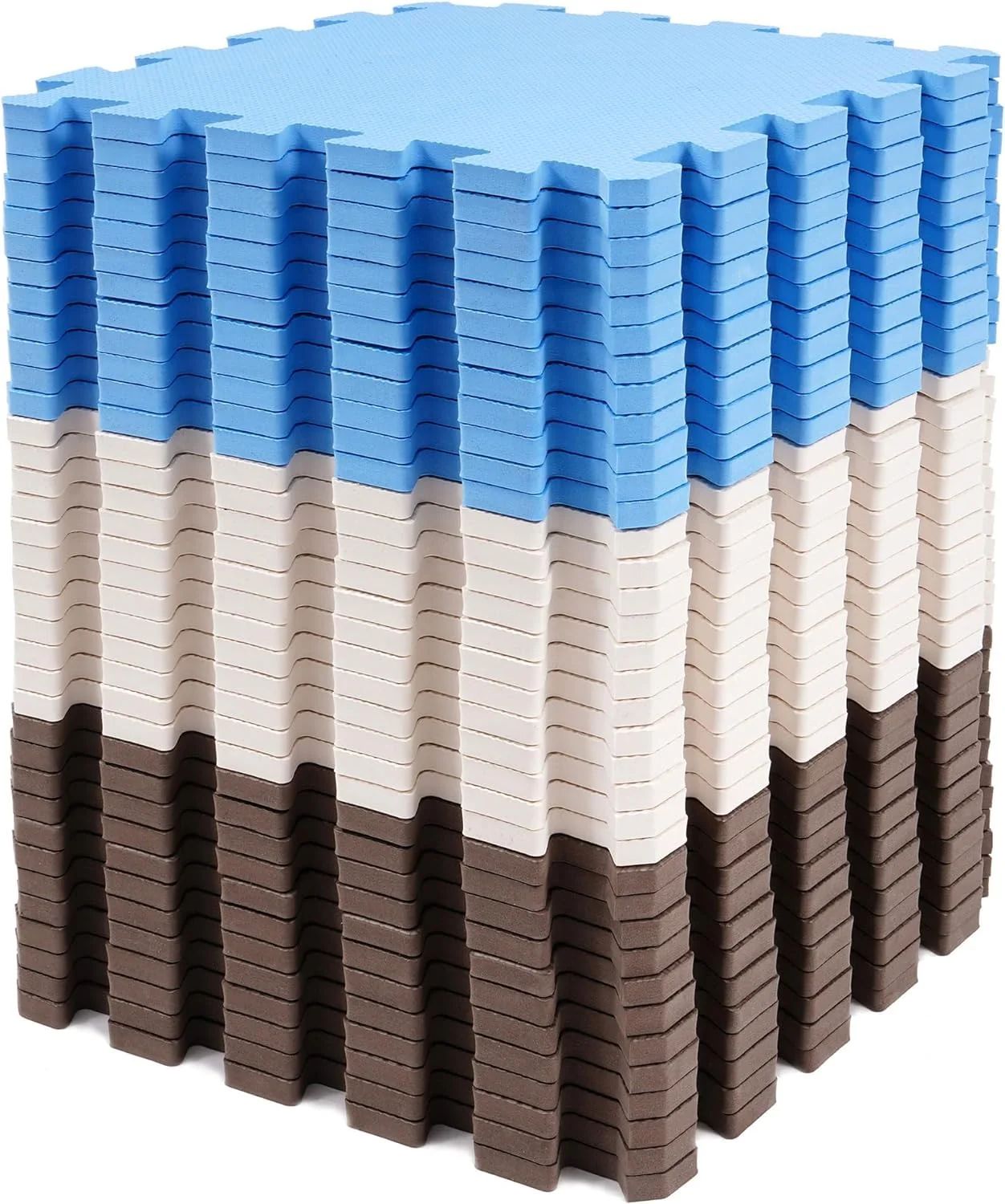 Top-Quality BalanceFrom Puzzle Play Mat – 36 Interlocking Foam Floor Tiles Blue Brown Beige Soft Playroom Flooring for Indoor Outdoor Playpen Optimized