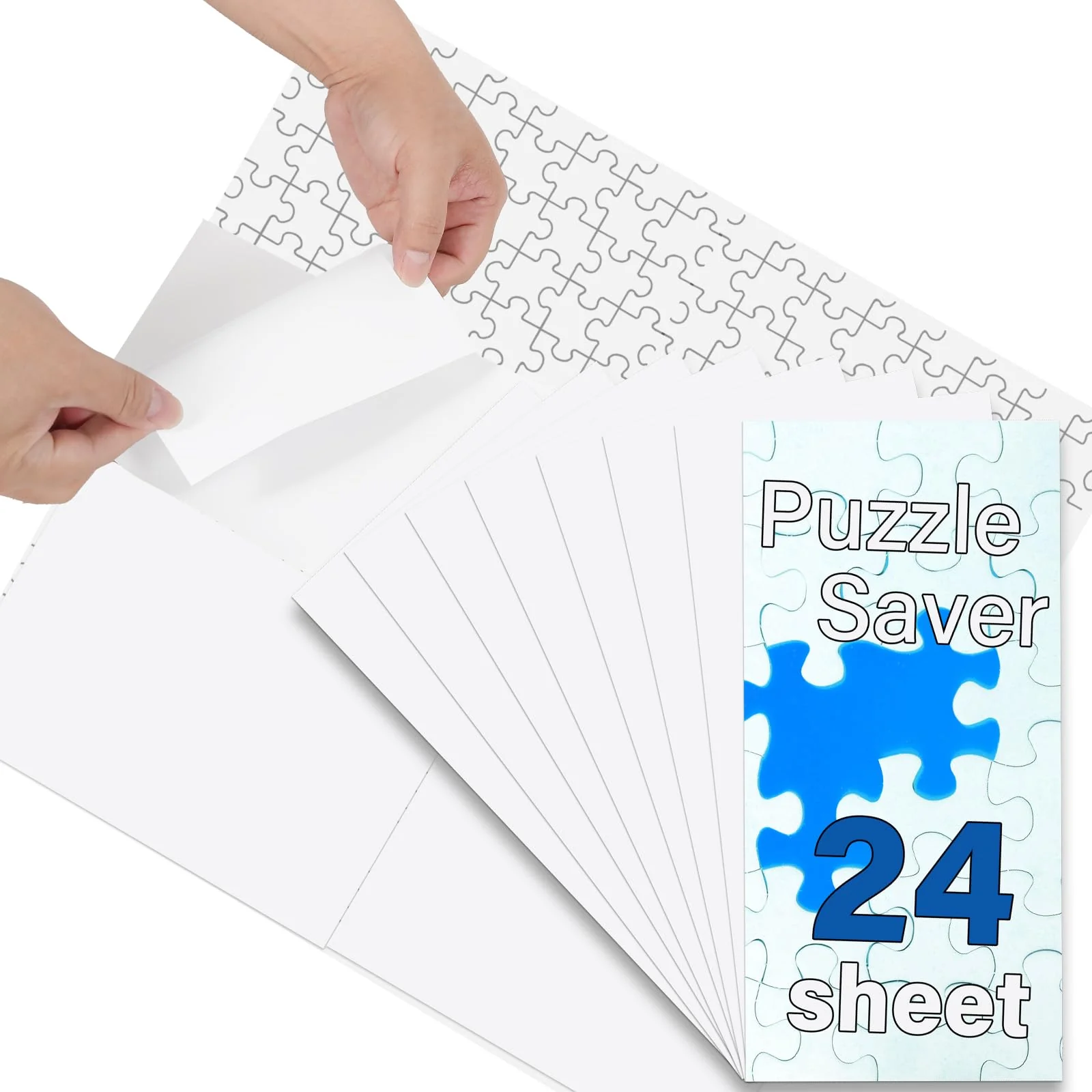 Convenient Puzzle Glue Sheets – 24 Pack Peel Stick Saver Sheets for 1000 Piece Jigsaw Puzzles No-Clean Puzzle Stickers Gift for Puzzle Lovers Green