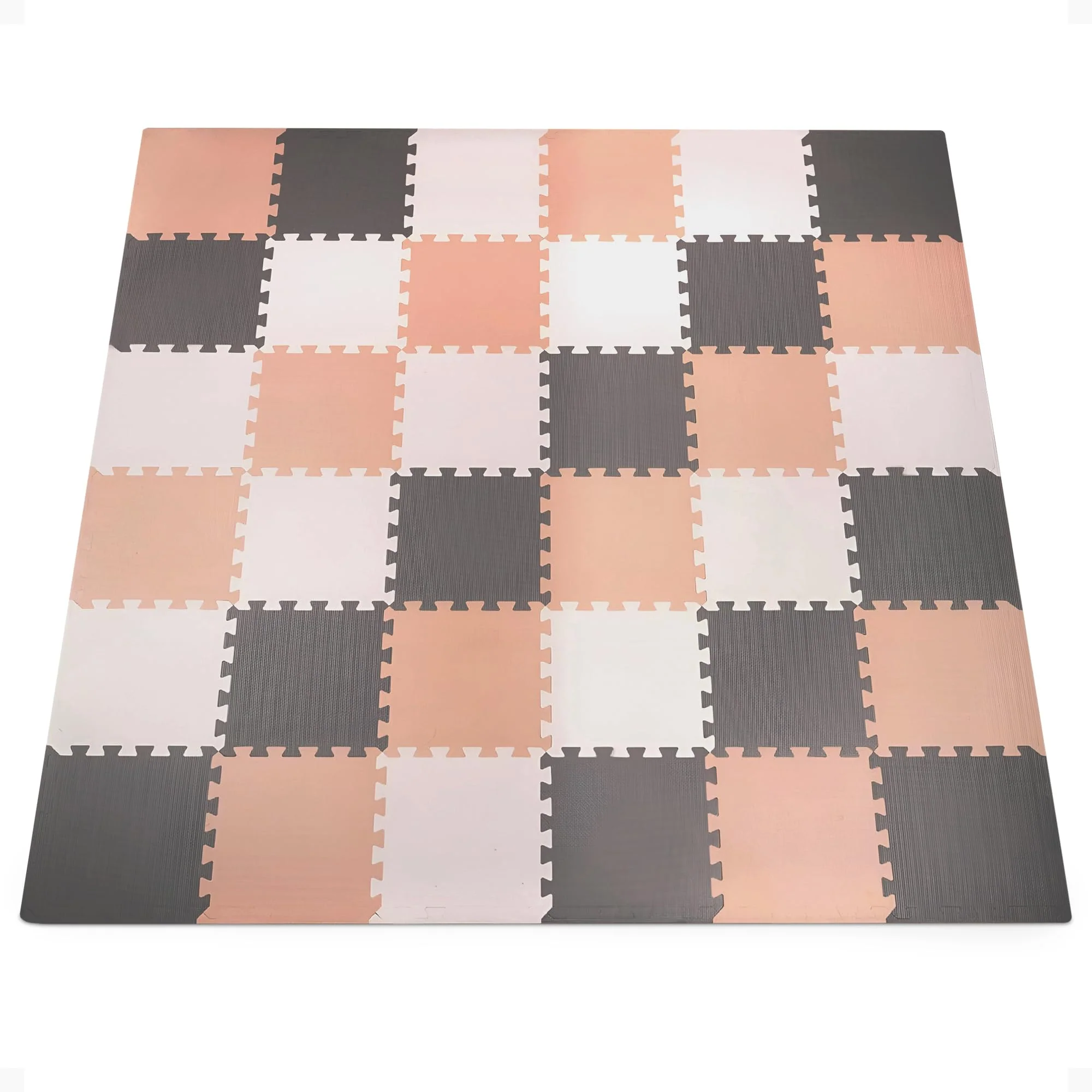 Fine Crafted BalanceFrom Puzzle Play Mat – 36 Interlocking Foam Floor Tiles Cream Gray Beige Soft Playroom Flooring for Indoor Outdoor Playpen Long-Lasting