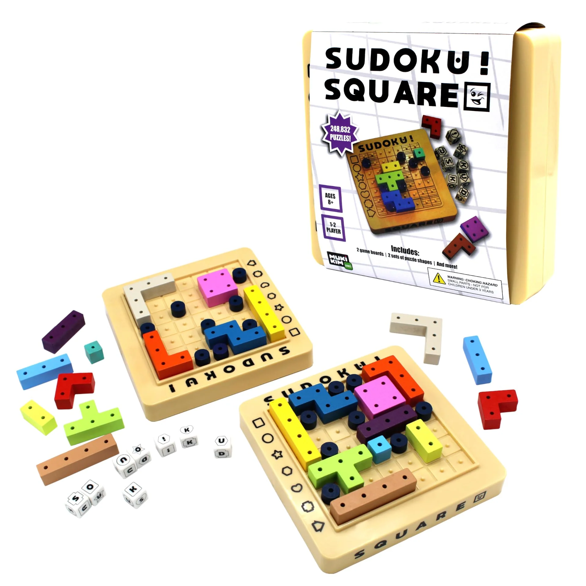 Recyclable MUKIKIM Sudoku Square – STEM Strategy Game with 248 832 Solutions Dice-Roll Challenge Fast-Paced Puzzle Race for 2 Players Unique