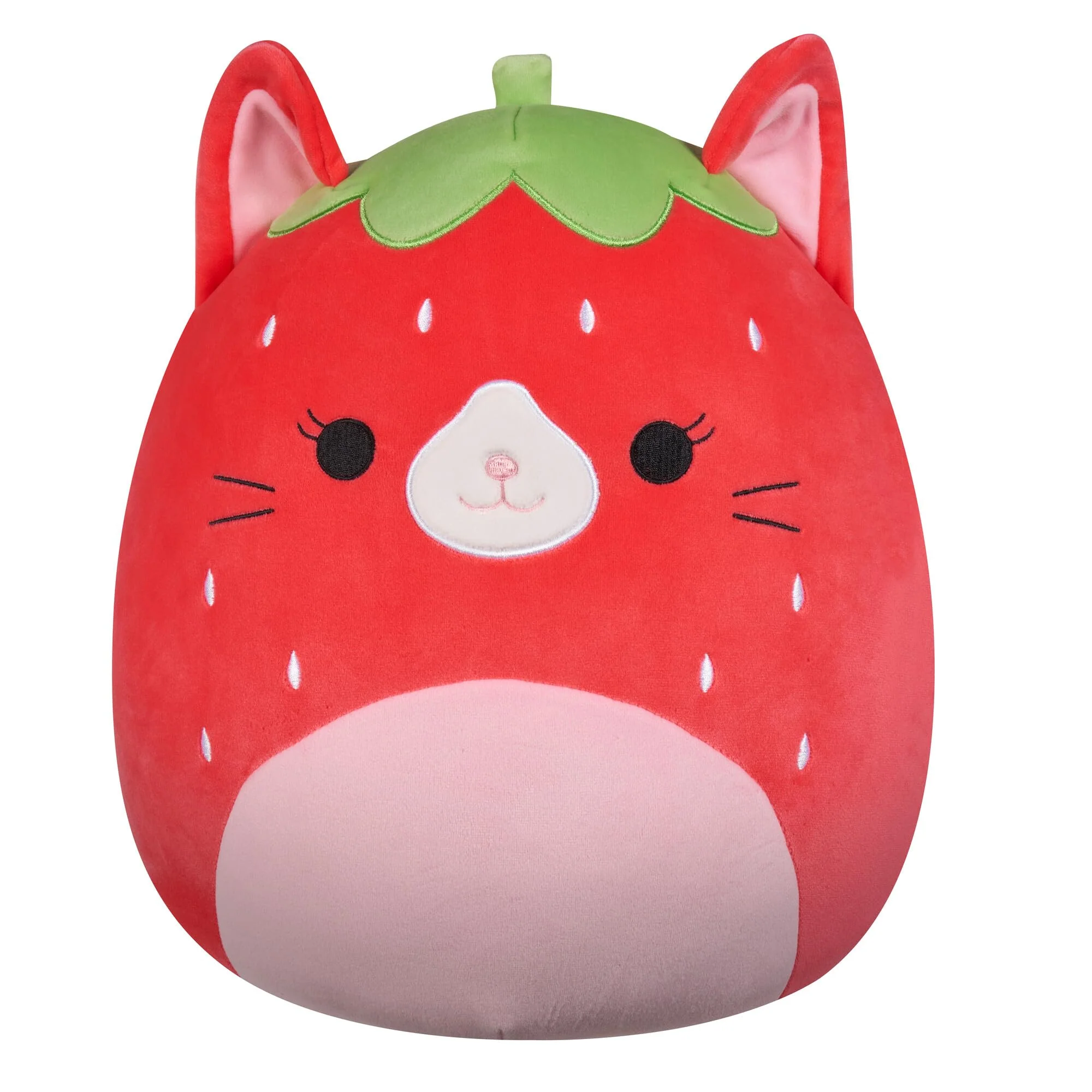 Modern Squishmallows 12-Inch Olma Strawberry Cat - Jazwares Plush Medium-Sized Functional