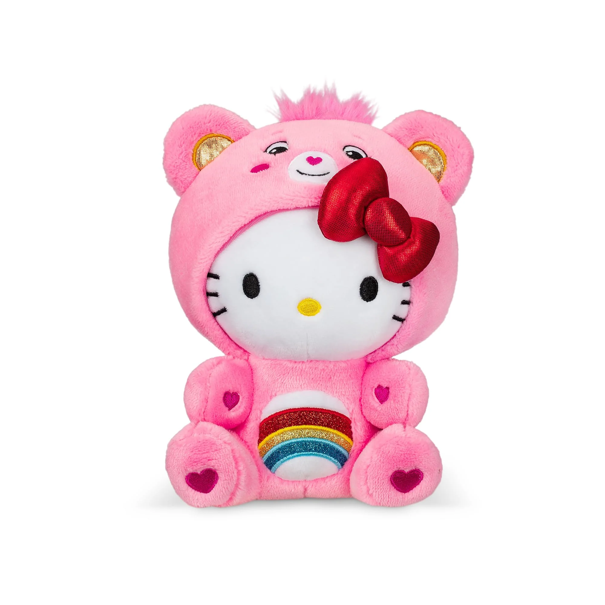 Casual Care Bears Hello Kitty Dressed As Cheer Bear 8 Fun-Size Plush - Soft Huggable ie - Good for Girls and Boys Employees Collectors Ages 4 Easy-to-Use