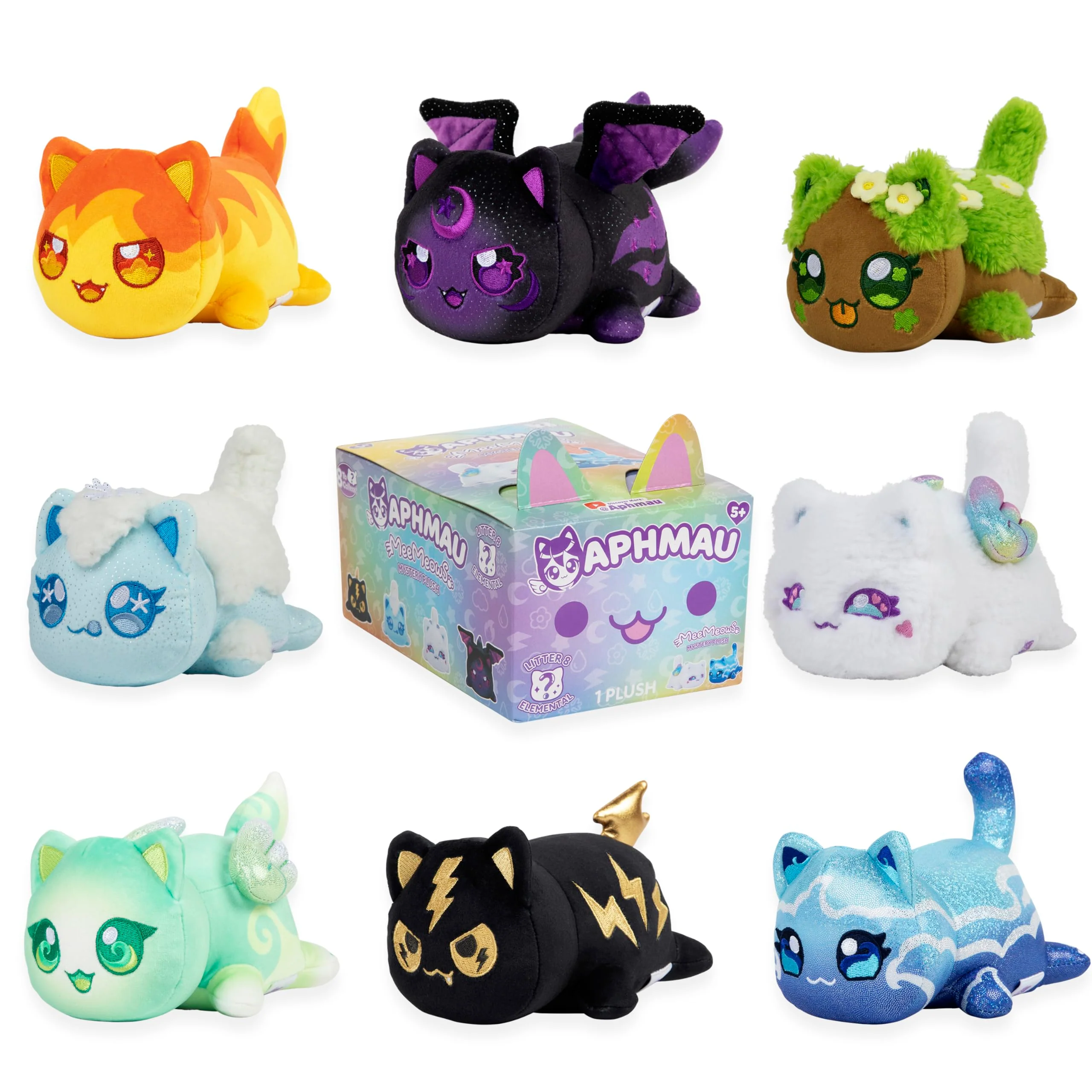 Professional Aphmau 6 MeeMeow Mystery Plush - Series 8 YouTube Minecraft Gaming Channel Blind Box 1 of 8 Possible Fun Elemental MeeMeows Inspired by Traditional
