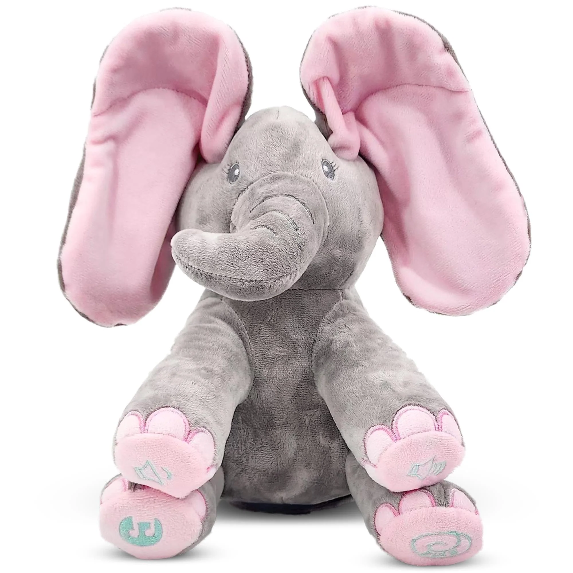 Artisan Dimple Kaia Peek A Boo Elephant Toy Interactive Singing Stuffed Elephant Plush with Moving Ears Musical Stuffed Animal for Babies and Toddlers High-Performance