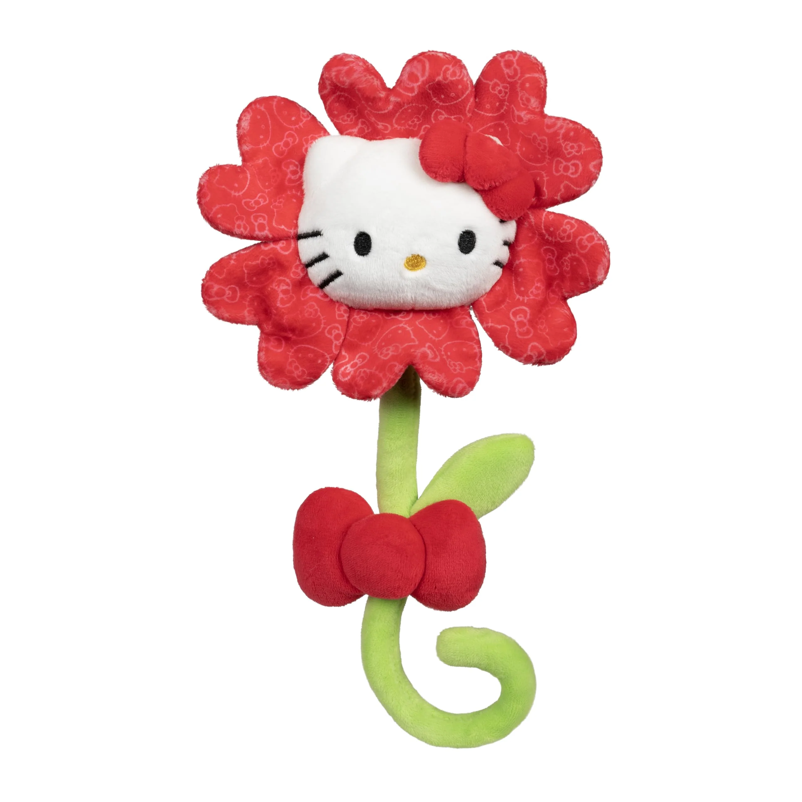 Detailed Jazwares Hello Kitty and Friends 14-inch Hello Kitty Red Plush Special Occasion Flower with Bendable Stem - Giftable Packaging - ly Licensed Reusable