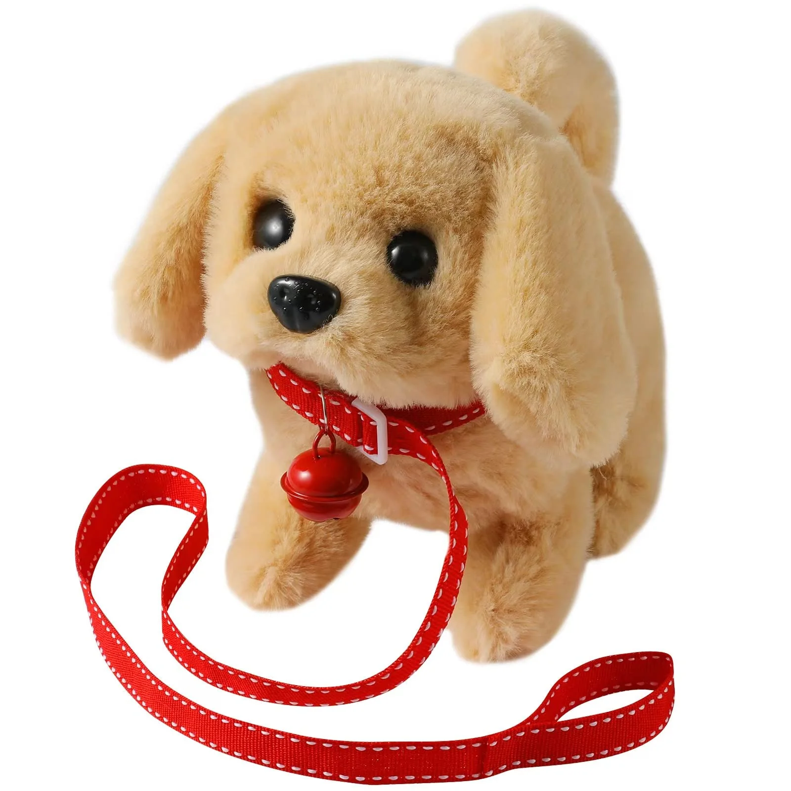 Versatile KSABVAIA Plush Golden Retriever Toy Puppy Electronic Interactive Dog - Walking Barking Tail Wagging Stretching Companion Animal for Kids Toddlers Flexible
