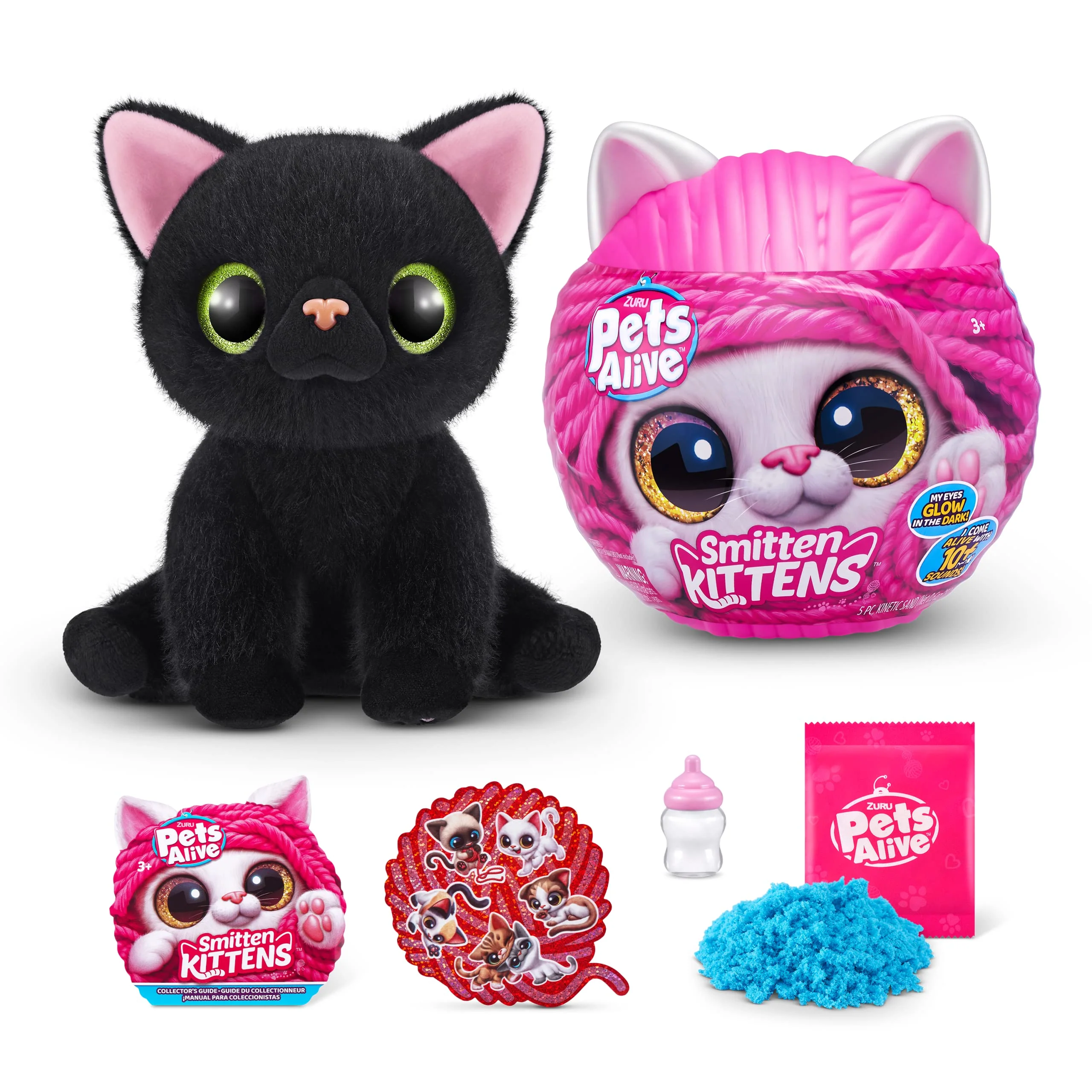 Secure Pets Alive Smitten Kittens Surprise Bombay Cat Lucky by ZURU Nurture Play Soft Toy Unboxing Adopt Interactive 10 Sounds Artisan