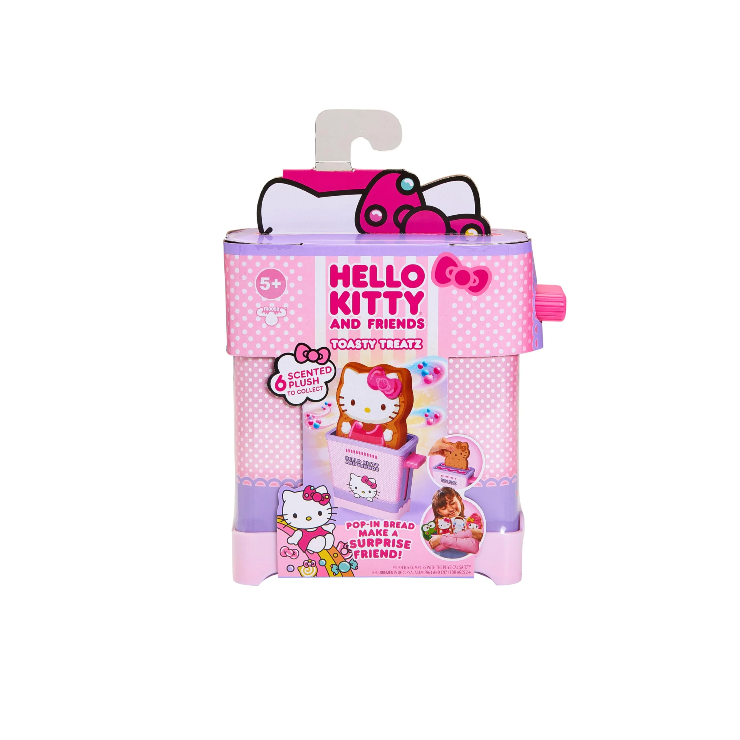 Clean Cookeez Makery Hello Kitty and Friends Toasty Treatz Toaster Squishy Scented Plush Surprise Pop-in-Bread 6 Collectible Characters Refined