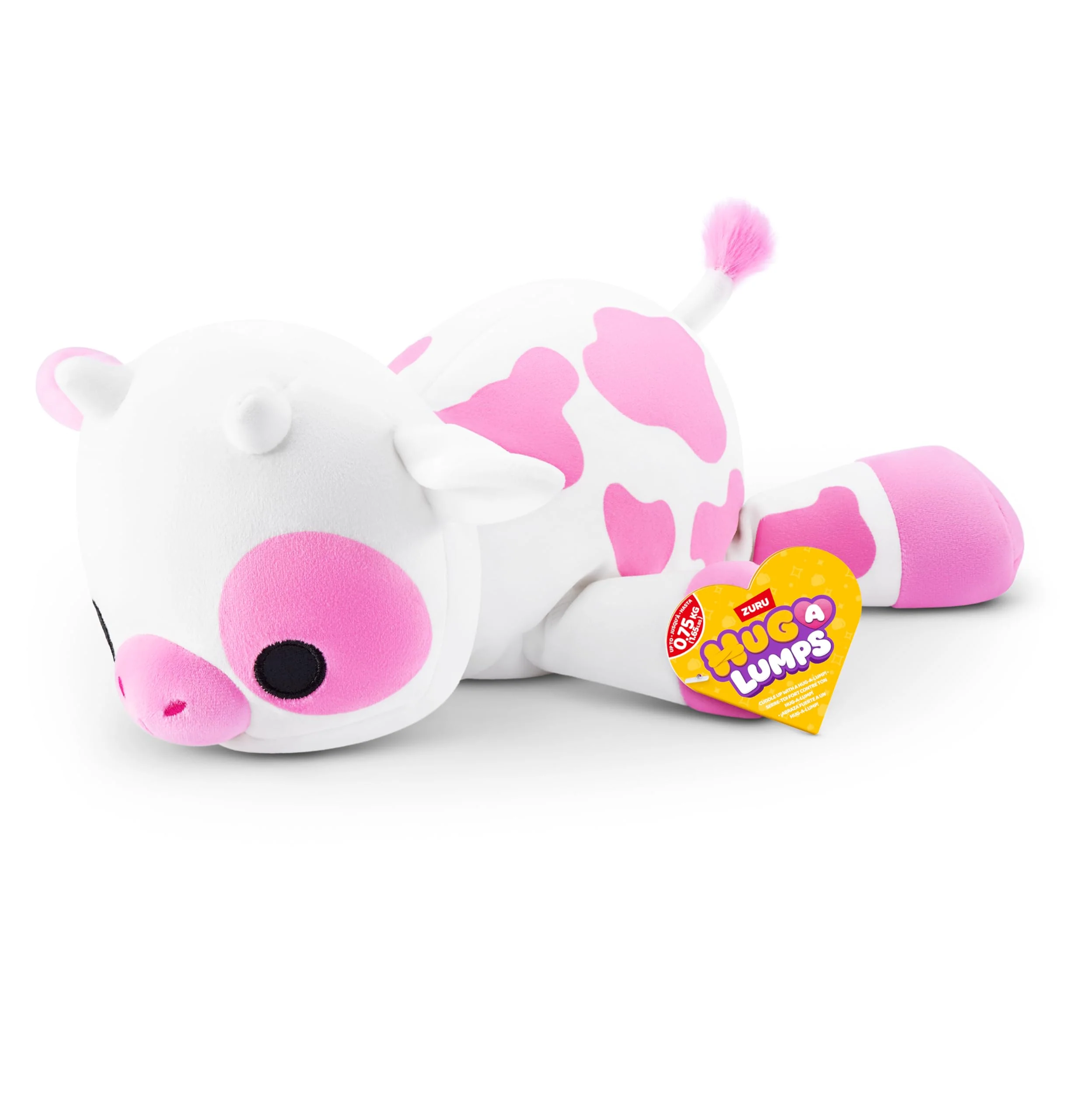 Selected Hug-A-Lumps Cow Clover by ZURU Small 1.65 lbs Cuddly Squishy Weighted Plush Sleeping Pillow Plush Stuffed Animal Cow Functional