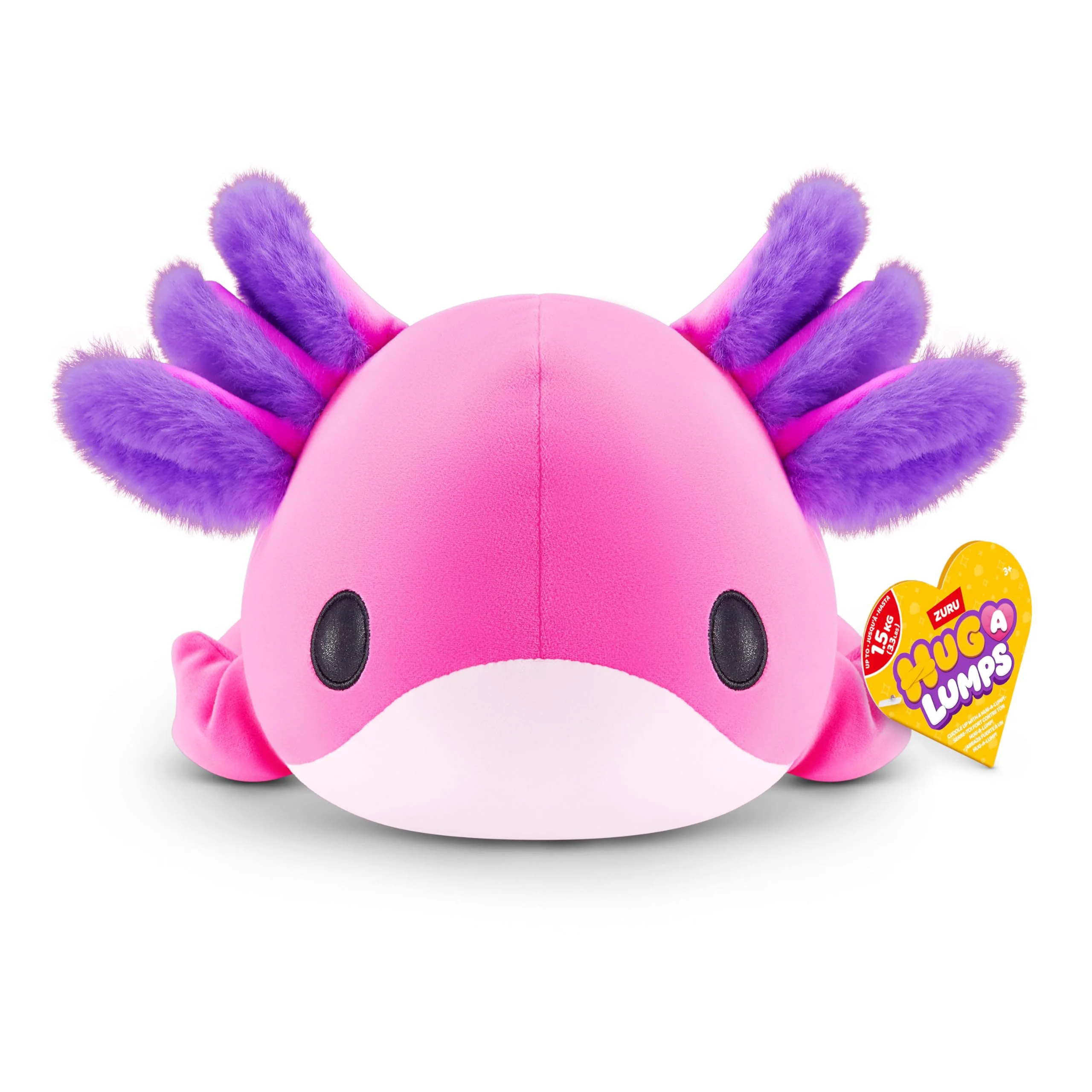 First-Class Hug-A-Lumps Axolotl Ally by ZURU Medium 3.3 lbs Cuddly Squishy Weighted Plush Sleeping Pillow Plush Stuffed Animal Axolotl Natural