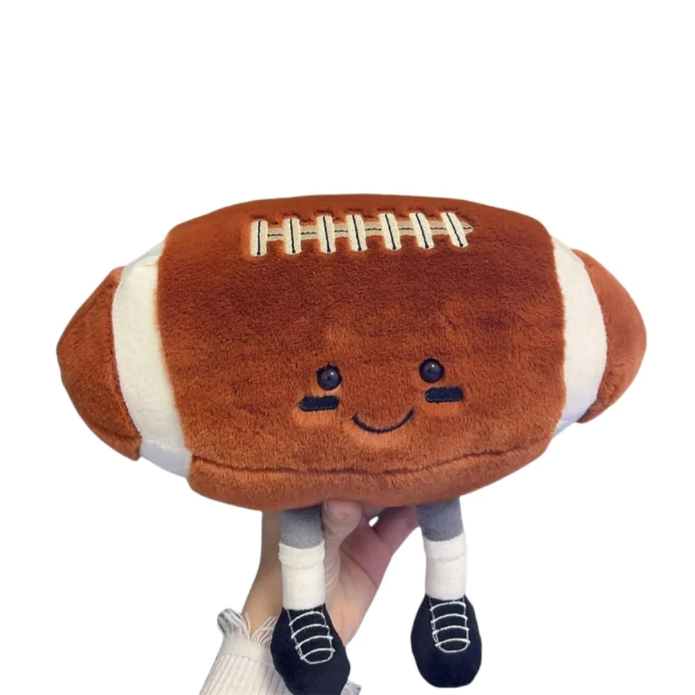 World-Class XIZHI 12 Cute Football Plush Toys Soft Stuffed Sport Throw Pillow Plush Ball Gift for Kids Birthday and Christmas Decoration Rugby Responsible