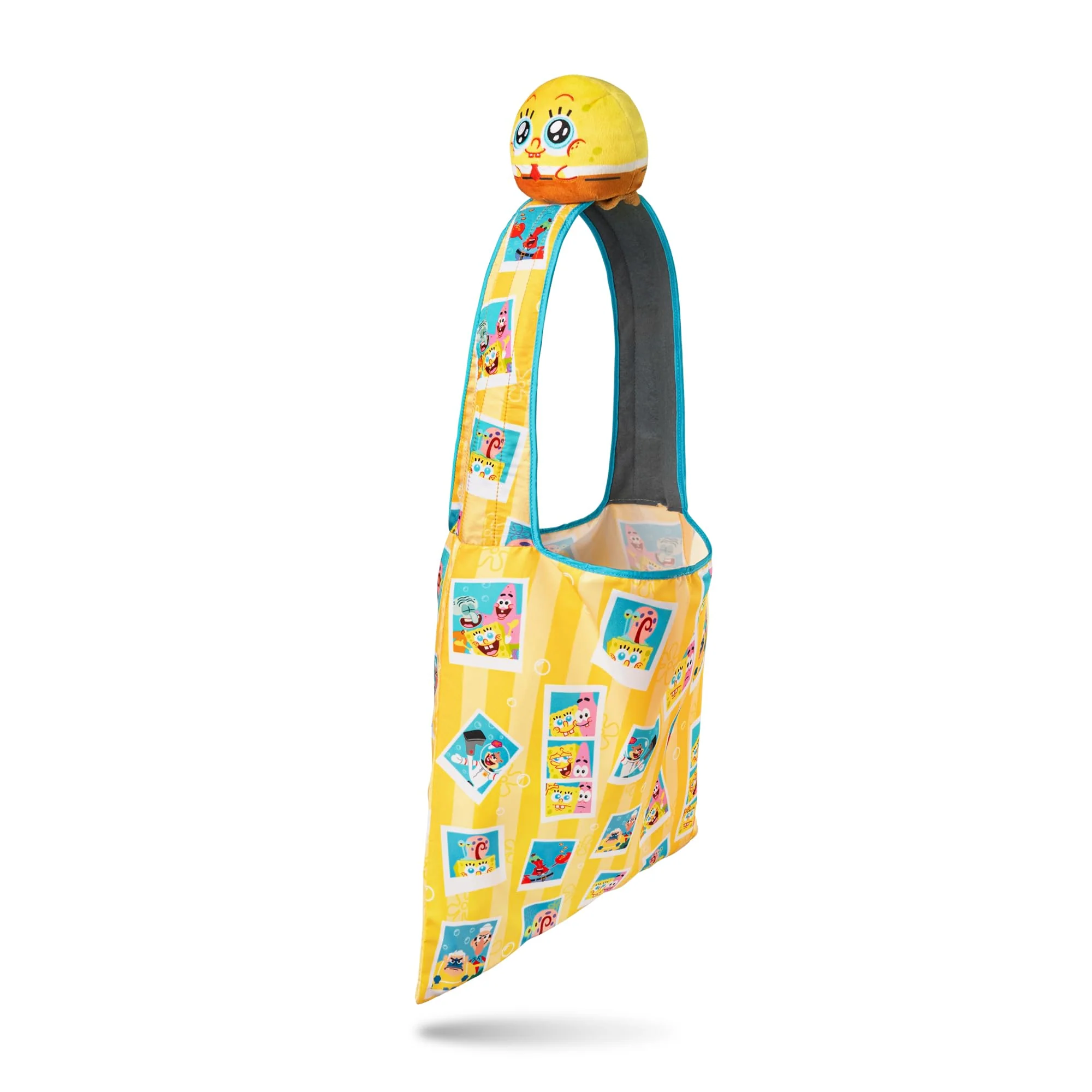Unique TeeTurtle SpongeBob SquarePants Plushie Tote Bag - Amazon Exclusive Bikini Bottom Buddies - ly Licensed Cute Kawaii Novelty Foldable Shoulder Breathable