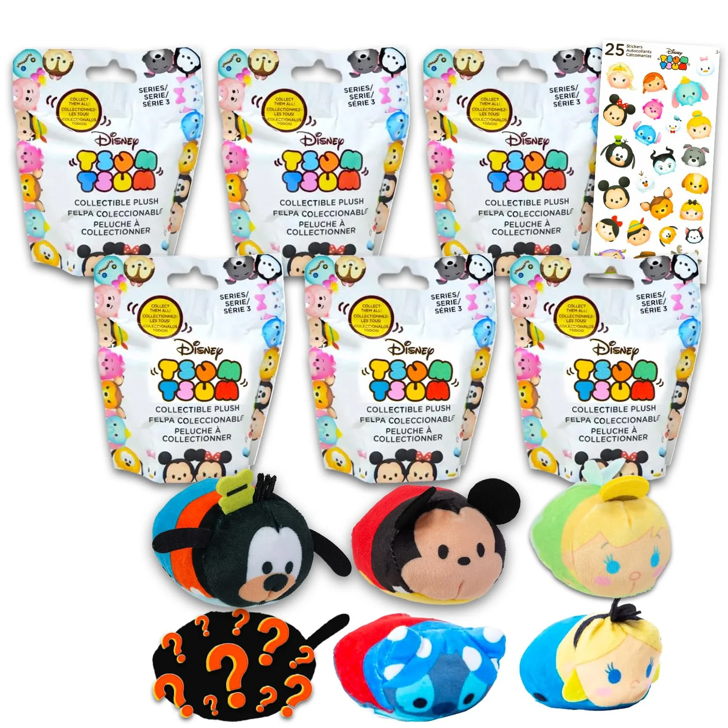 Outstanding Disney Tsum Tsum Plush Blind Bags Set - Bundle with 6 Tsum Tsum Mini Plush Toys Plus Stickers for Kids Boys Girls Disney Tsum Tsum Goodie Bags Organic