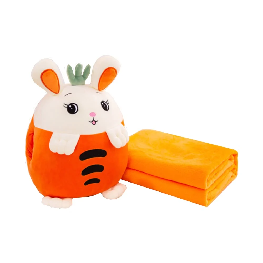 Flexible YUDONG Kids Stuffed Animal Travel Blanket and Pillow Set Adorable 3 in 1 Multifunctional Fruit Plush Pillow with Hand Warmer Design for Optimized