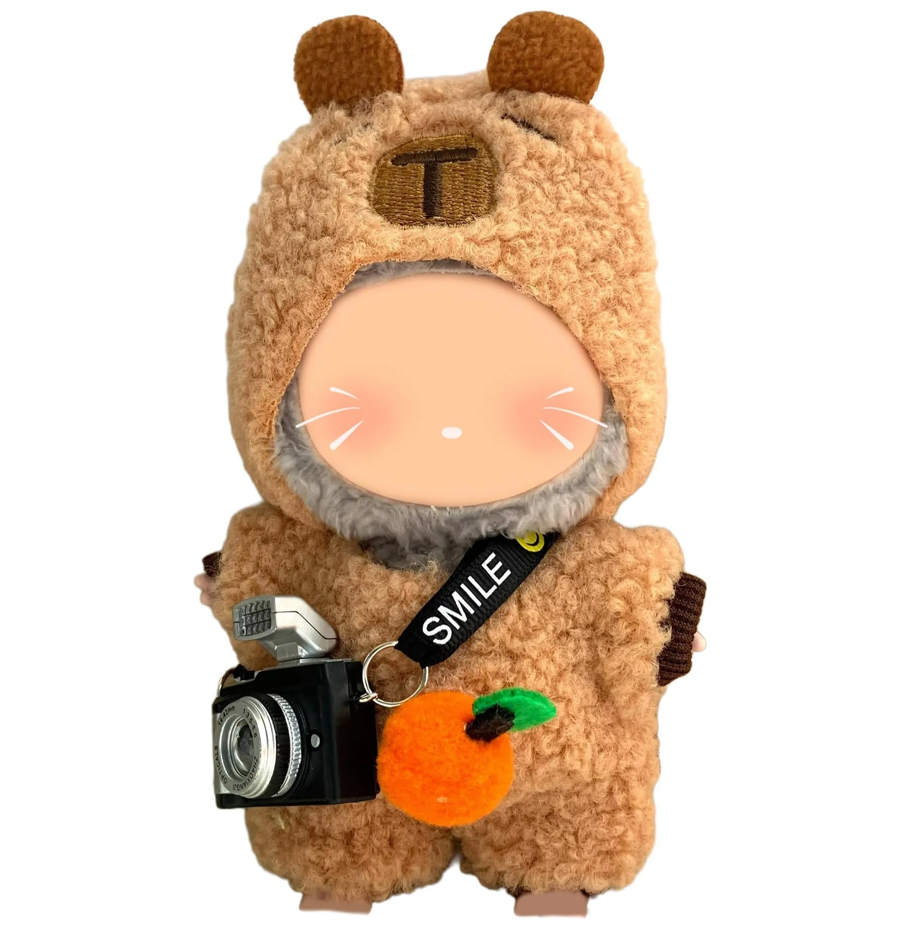 Trusted 3-Piece Knit and Plush Doll Outfit Set for 17cm Collectibles - Plush Bear Hoodie Set Hoodie Outfit Camera - No Doll Included First-Class
