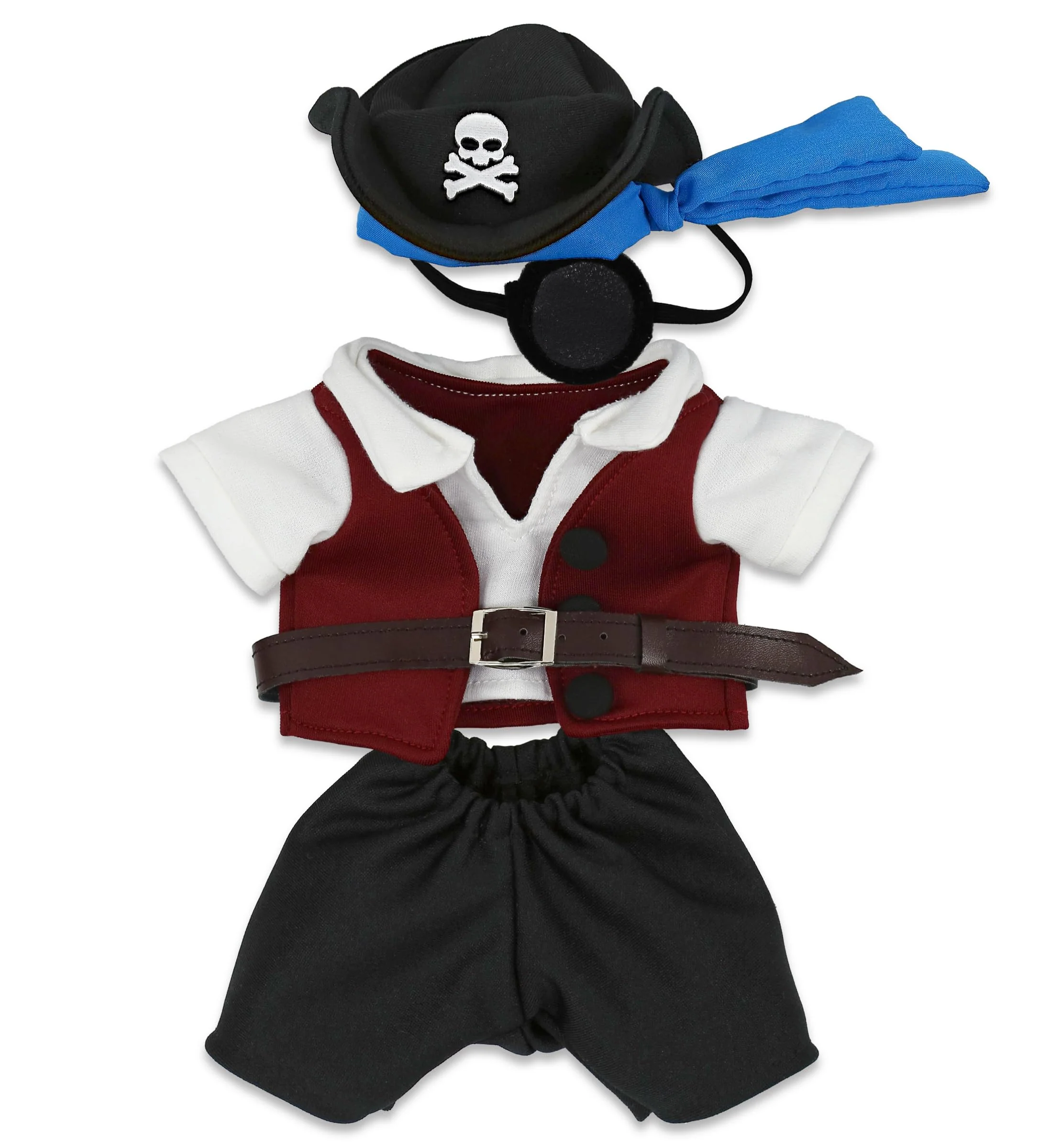 Proven DolliBu Pirate Stuffed Animal Dress Up Costume Set - Pirate Shirt Belt Vest Pants Skull Pirate Hat Eye Patch Cute Teddy Bear Outfit - Large For 8 Versatile