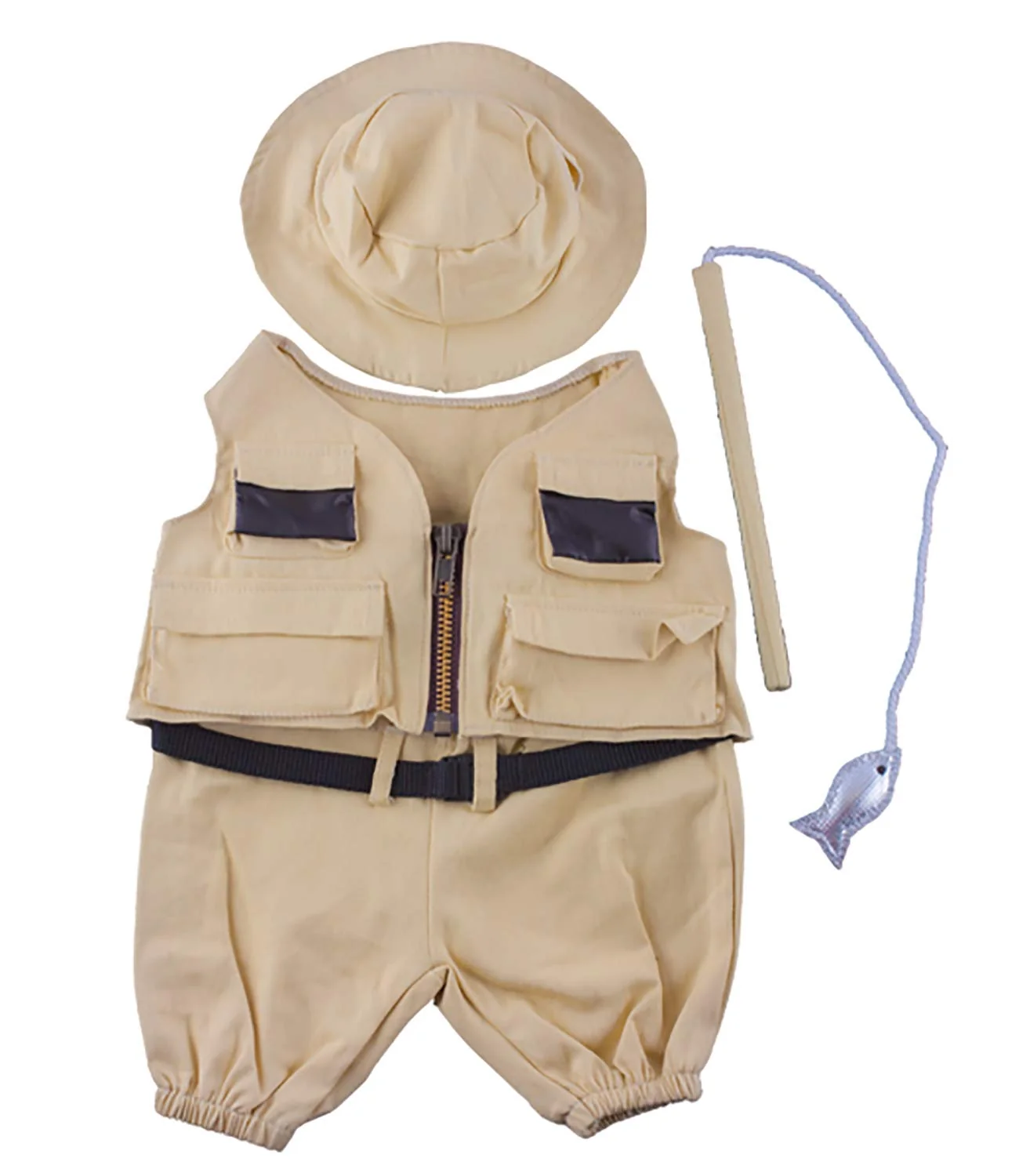 Smooth Fisherman w Hat and Pole Outfit Teddy Bear Clothes Fits Most 14 - 18 Build-A-Bear and Make Your Own Stuffed Animals Relaxed