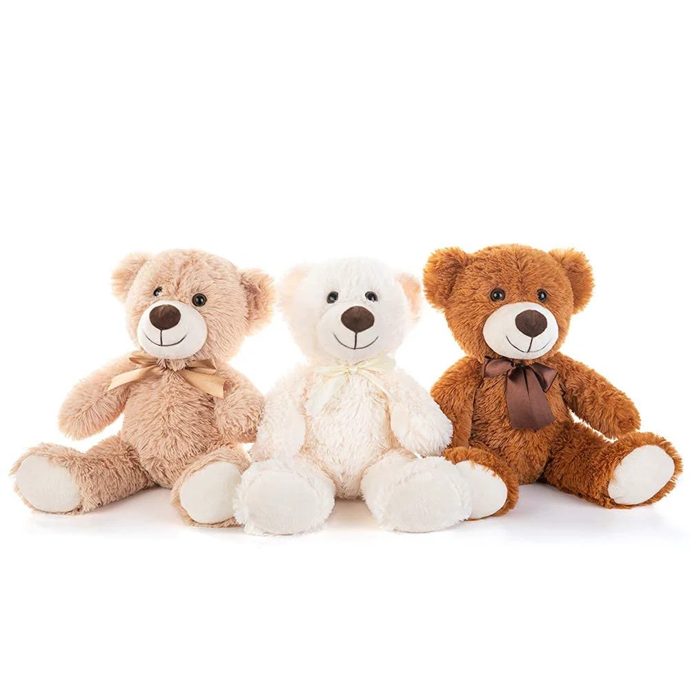Sophisticated MorisMos 3 Packs Teddy Bears Stuffed Animals Cute Small Teddy Bear Plush Toys Little Stuffed Bear for Kids on Centerpiece Baby Shower 14 Inch Contemporary